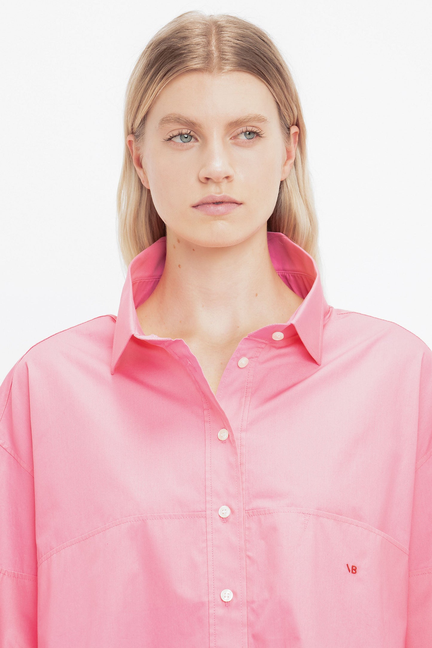 Tuck Detail Cropped Men's Shirt In Flamingo Pink