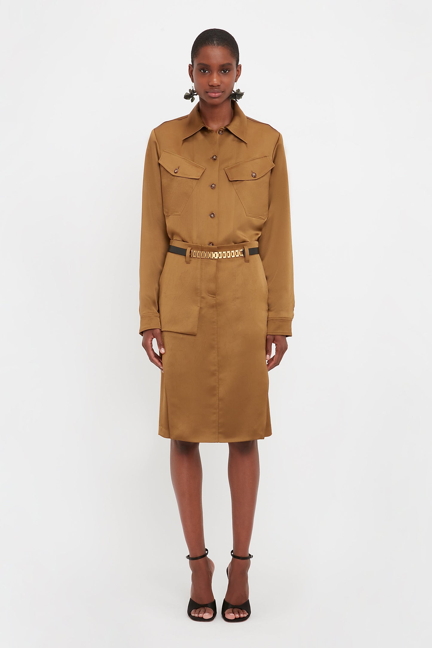 Utility Skirt In Tawny Brown