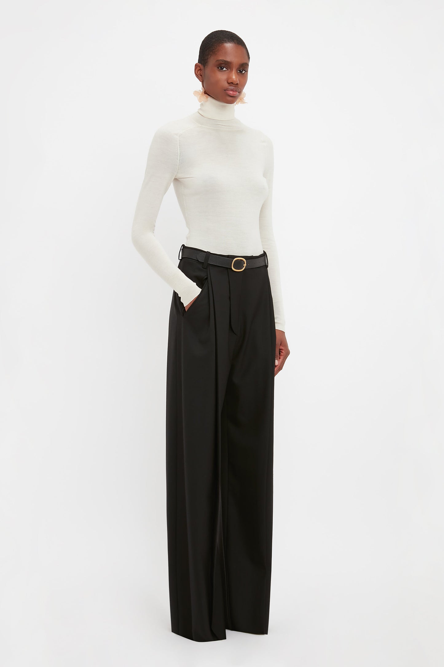 Wide Leg Trouser In Black