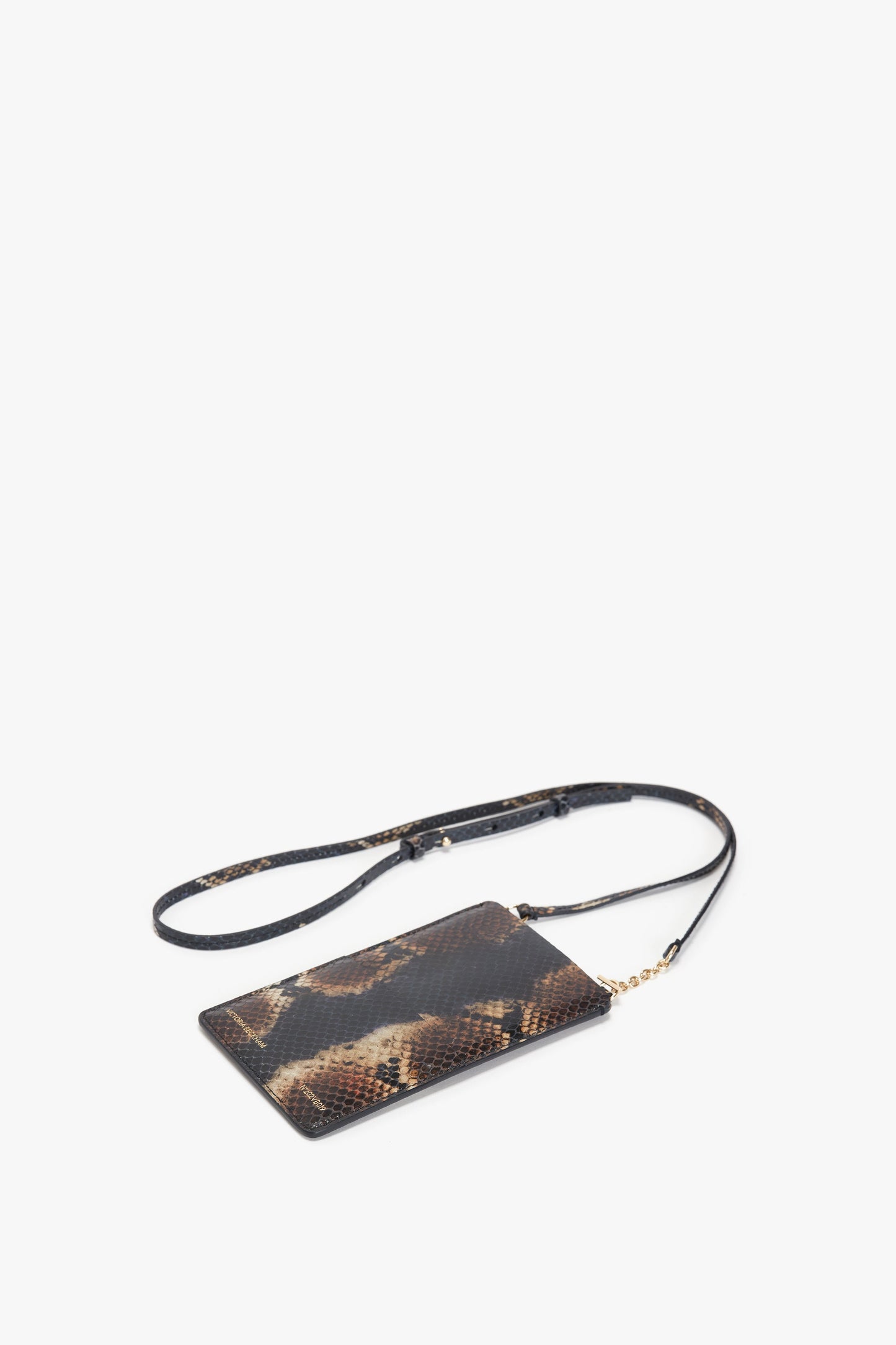 Iphone Pouch In Navy-Brown Leather
