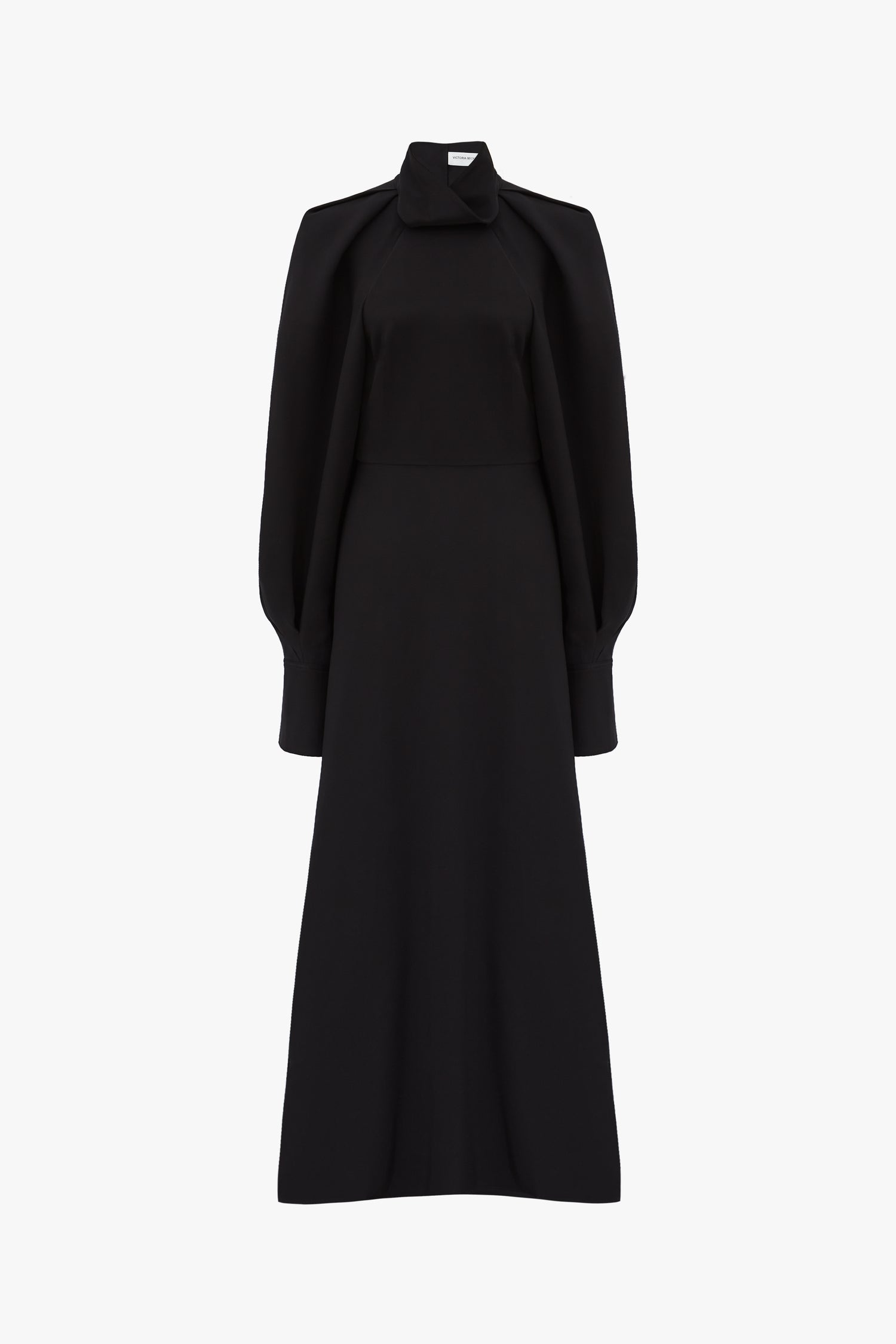Draped Sleeve Dress in Black