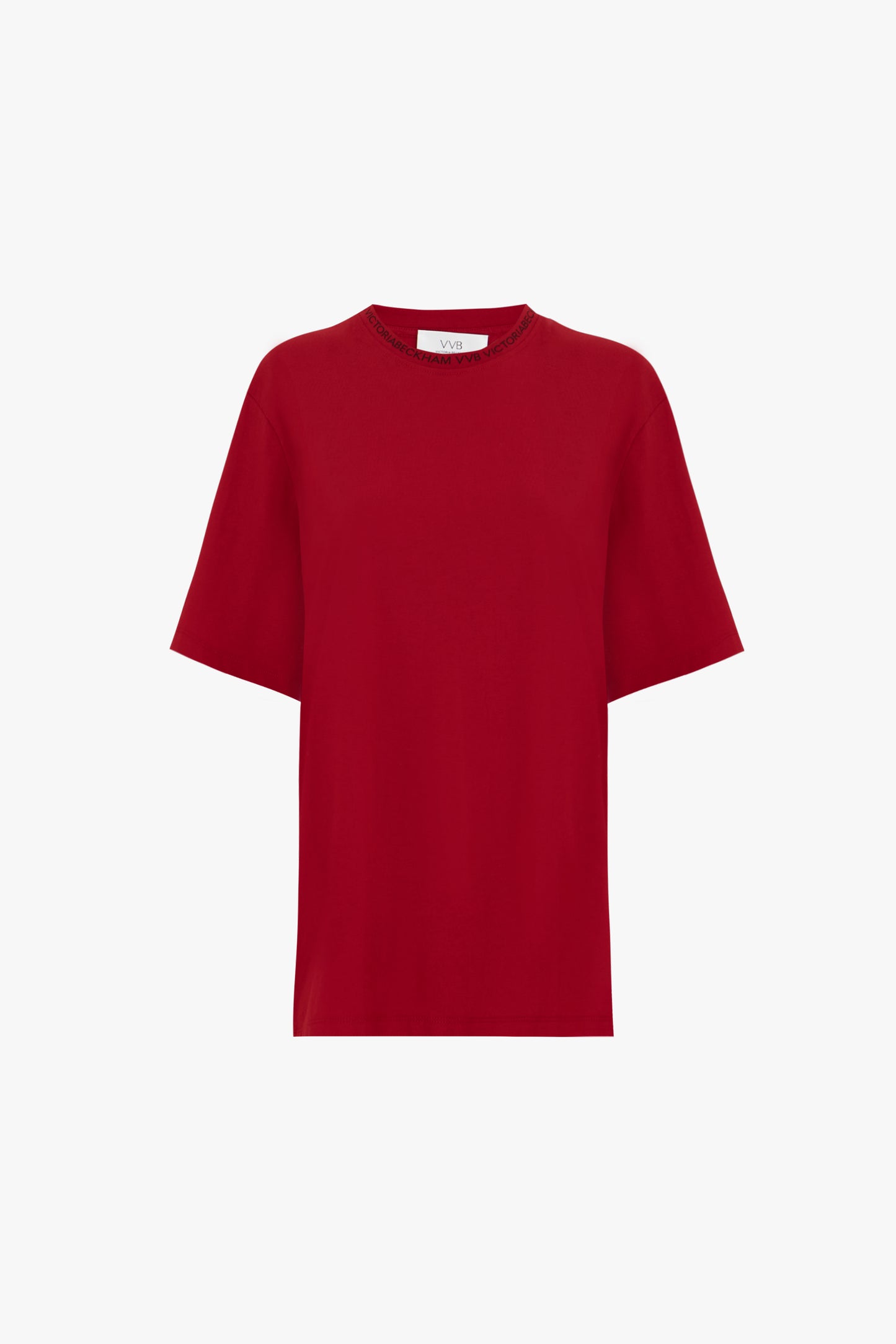 Logo Rib T-shirt in Cherry Red