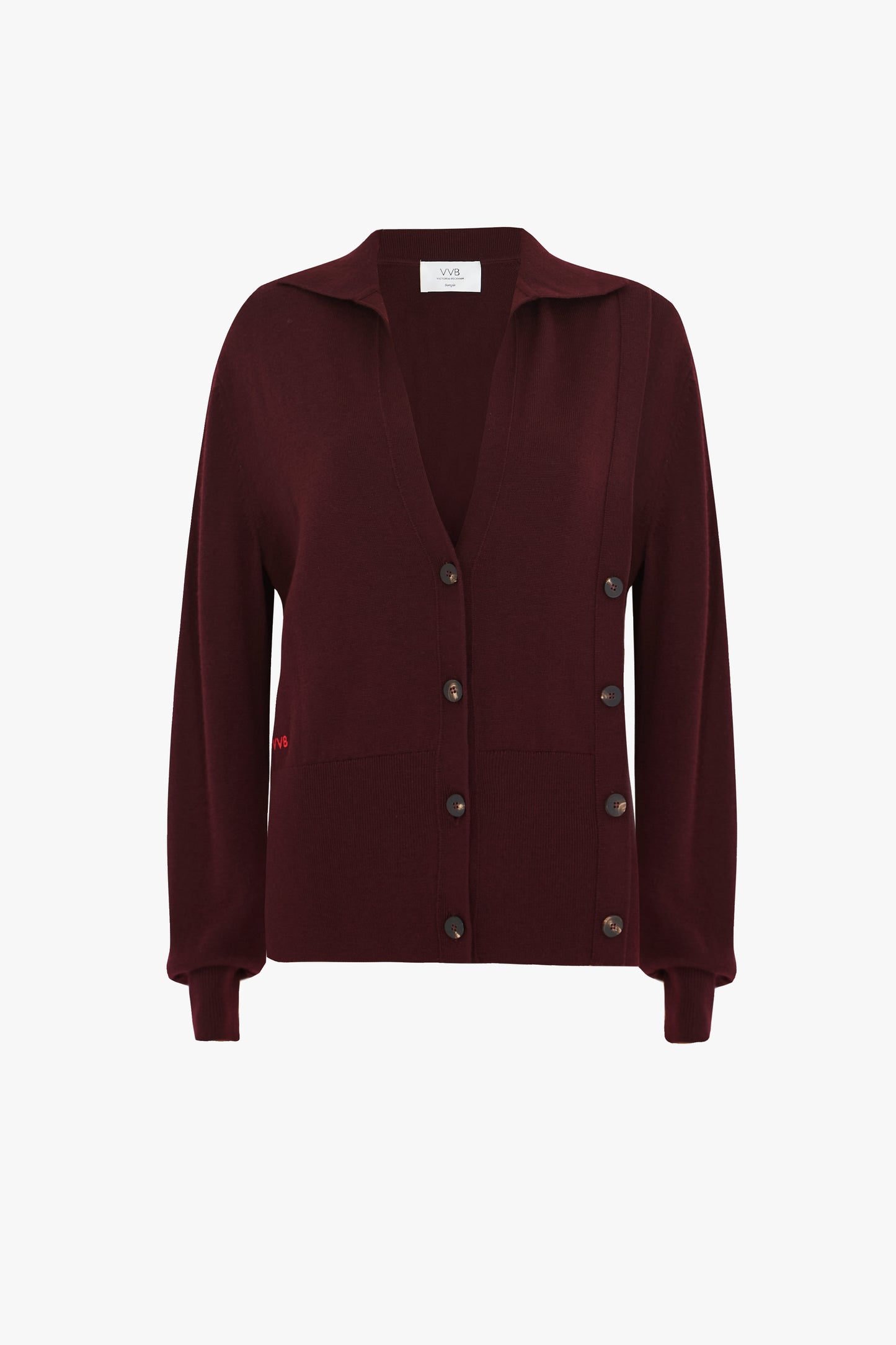 Double-button Cardigan in Burgundy