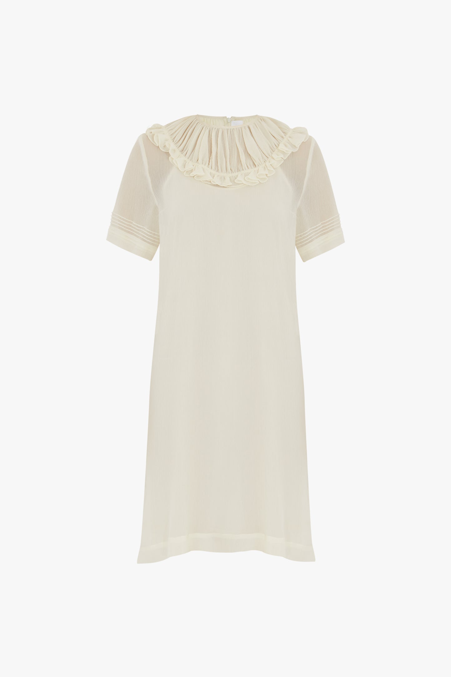 Pin Tuck Detail Dress in Cream