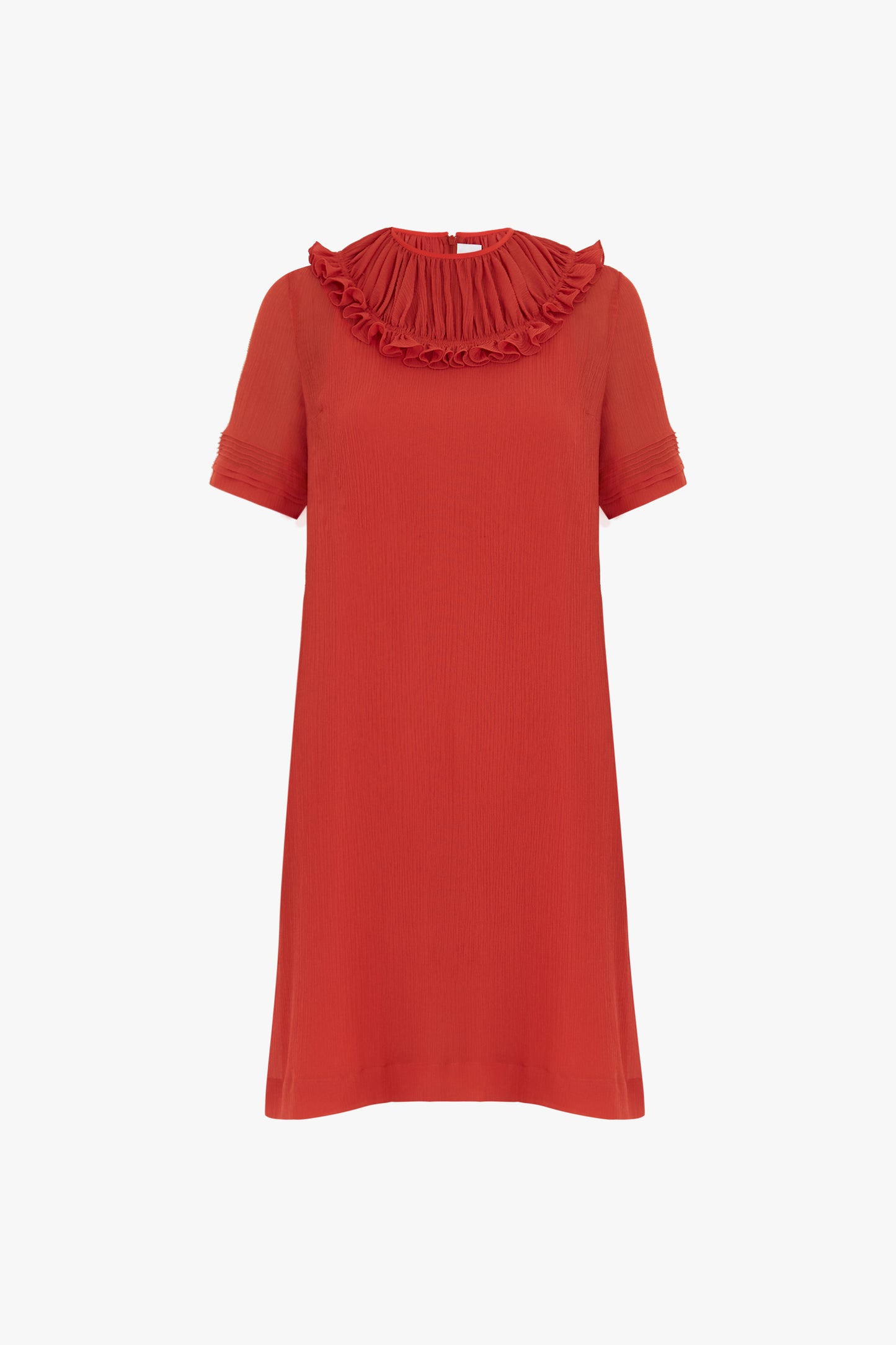 Pin Tuck Detail Dress in Sunset Orange