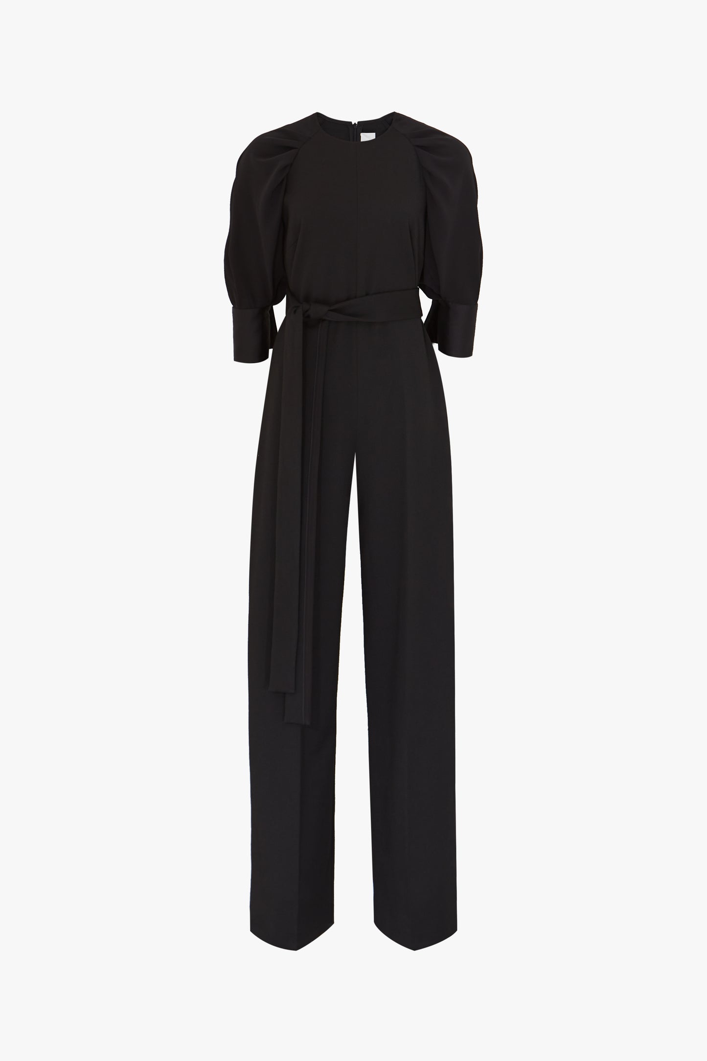 Contrast Sleeve Jumpsuit in Black