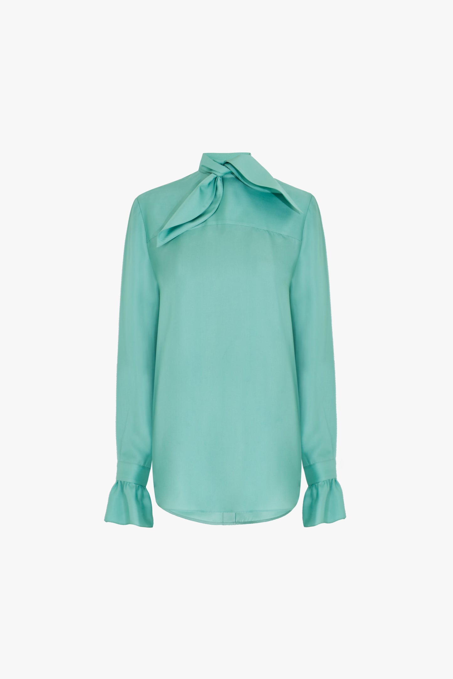 Reverse Tie-neck Shirt in Green