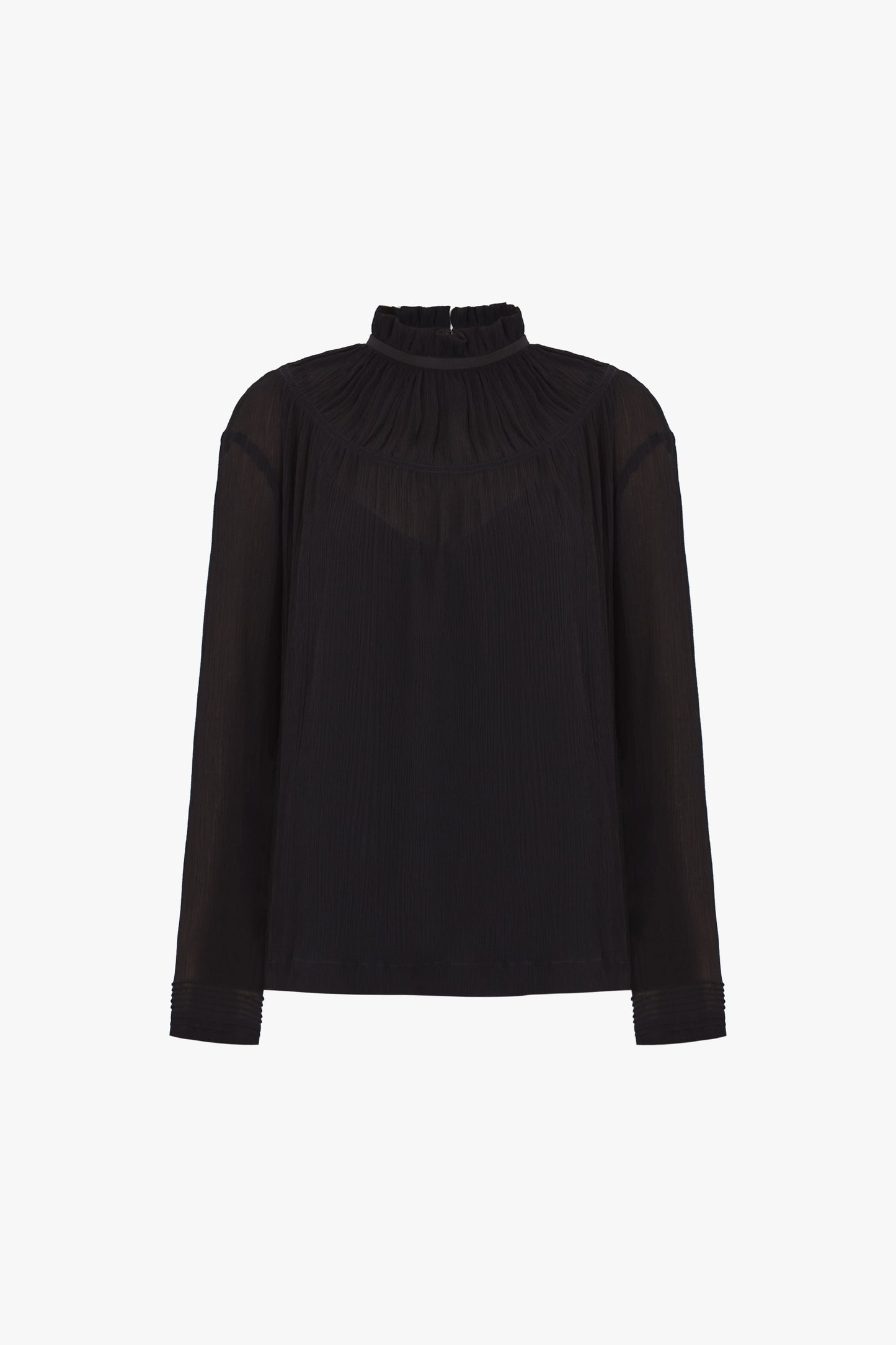 Pin Tuck Detail Top in Black