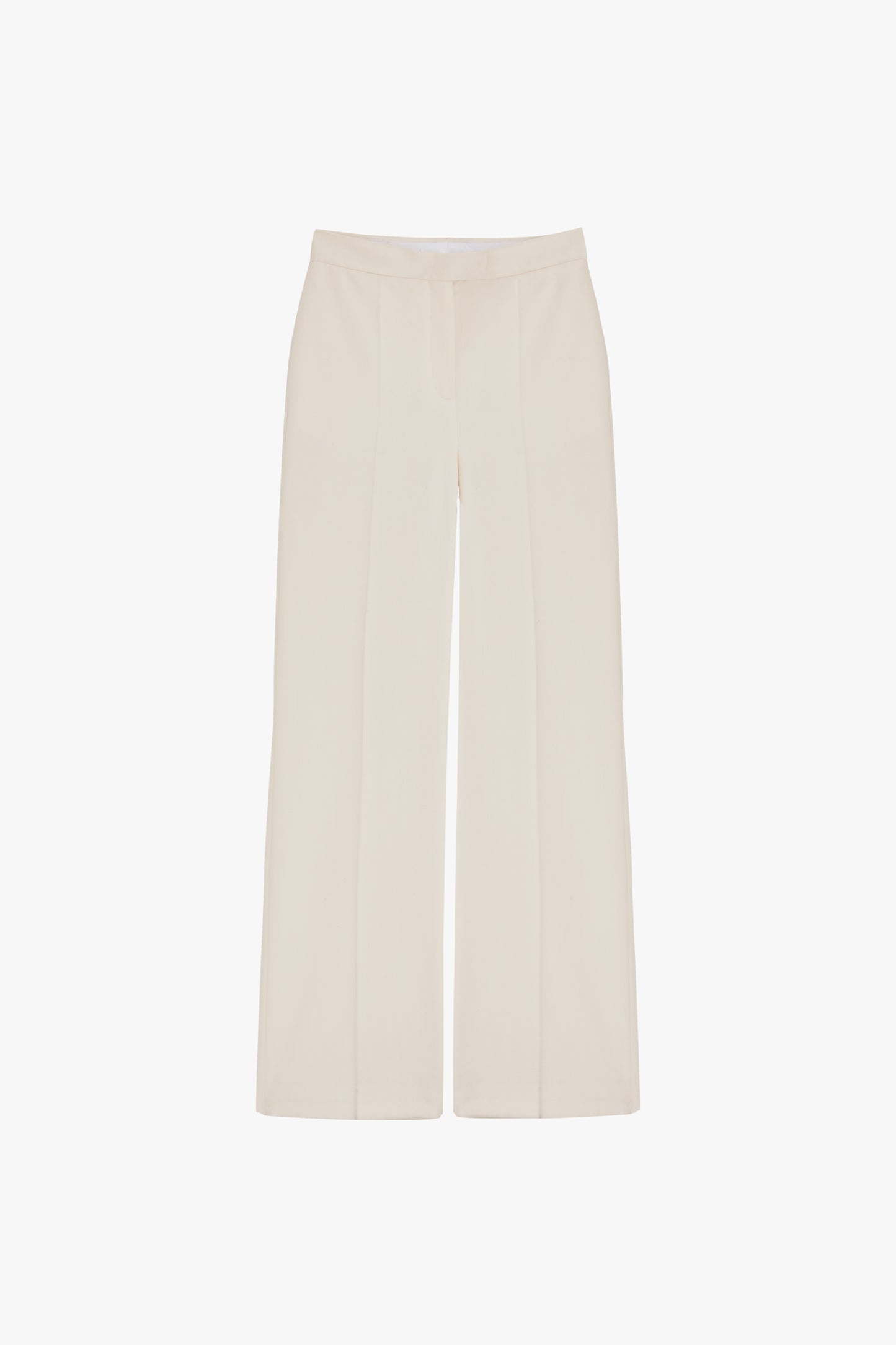 High-waisted Straight Leg Trousers in Cream White
