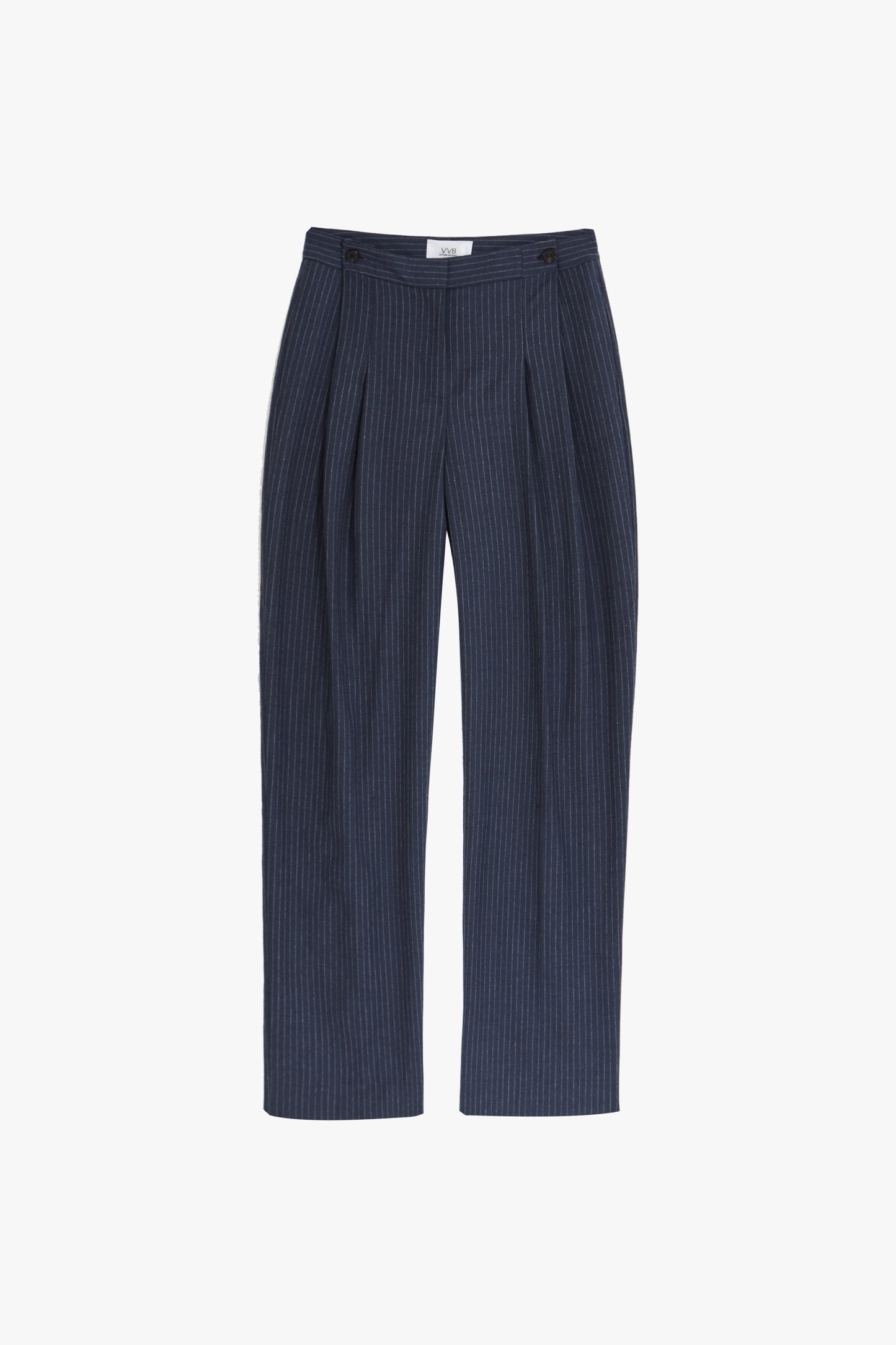 Button Pleat Trousers in Chalk Stripe