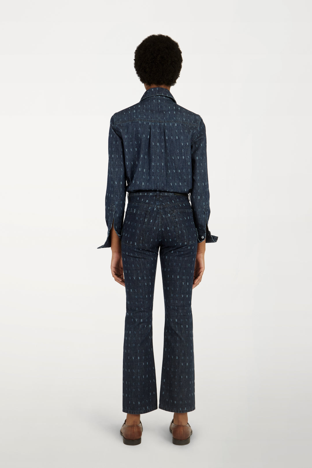 Word Search Classic Shirt in Blue Denim