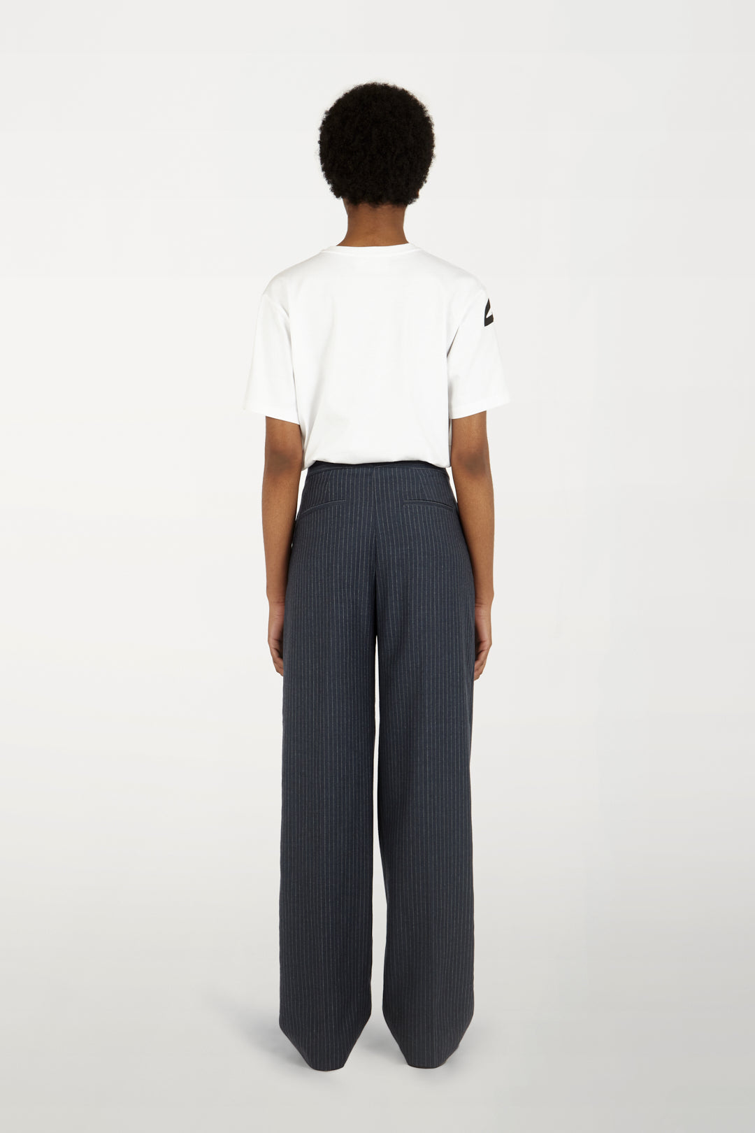 Button Pleat Trousers in Chalk Stripe