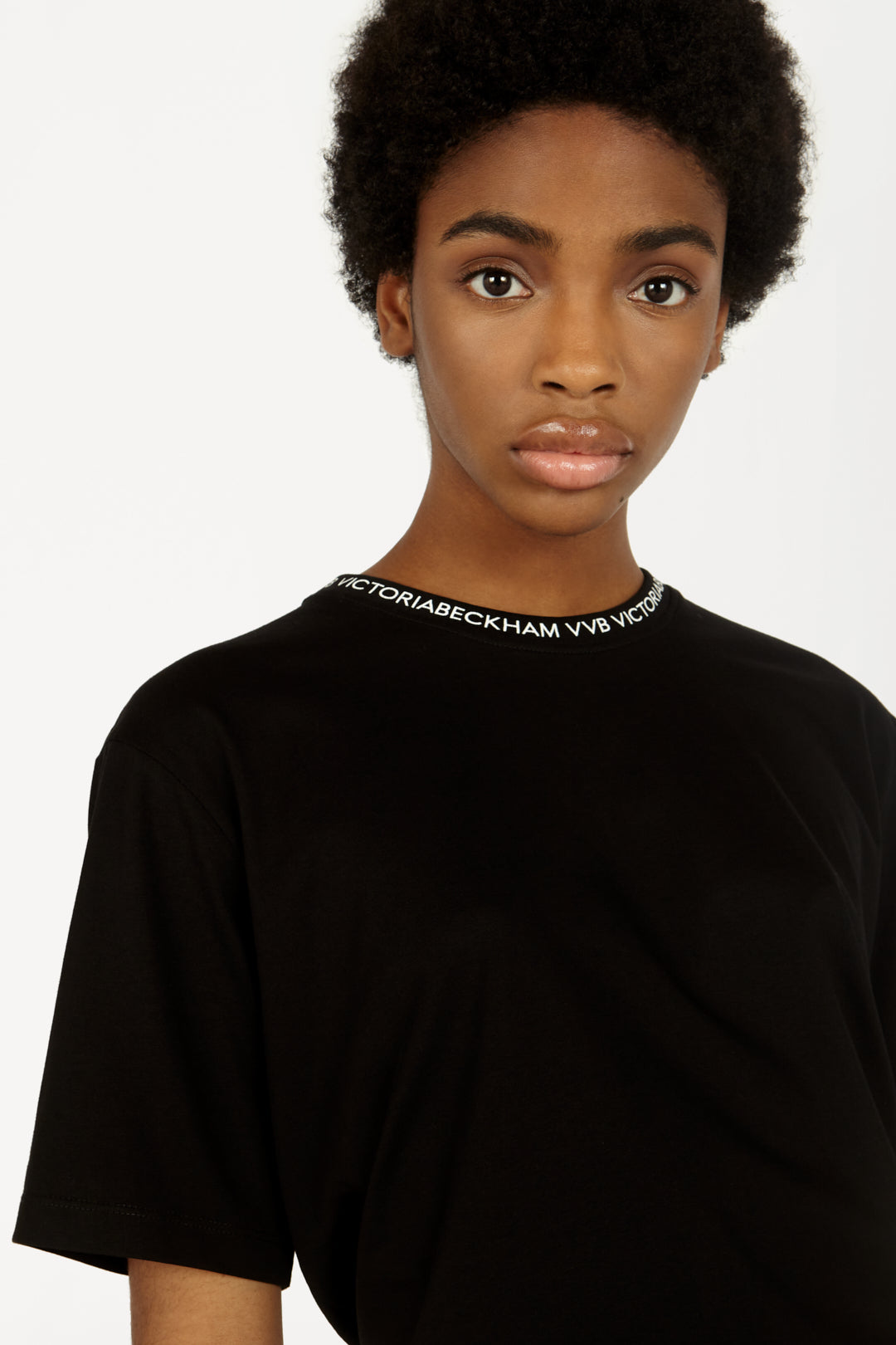 Logo Rib T-shirt in Black