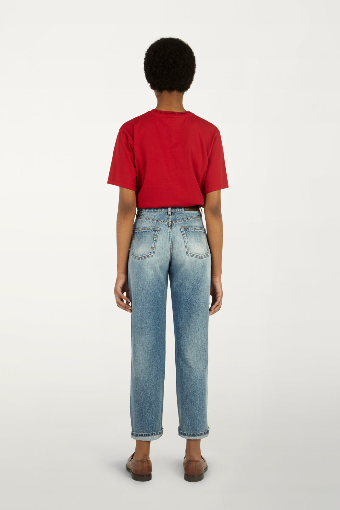 Logo Rib T-shirt in Cherry Red