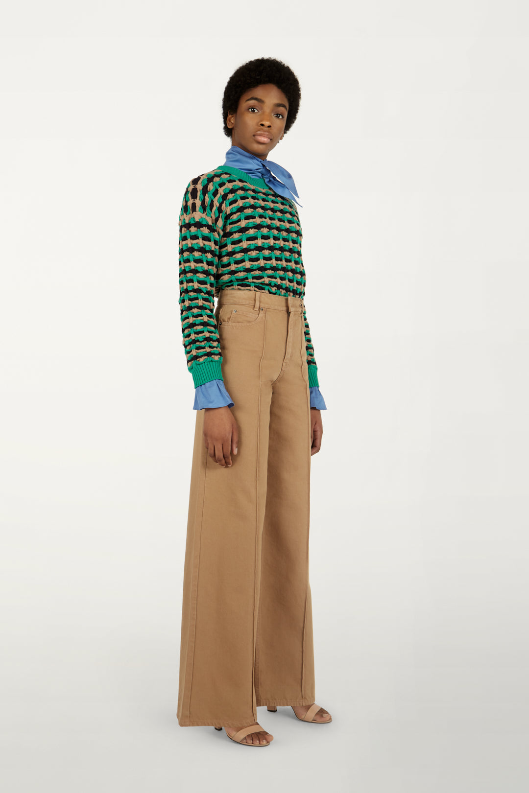 Exaggerated Wide Leg Jeans in Fawn Brown