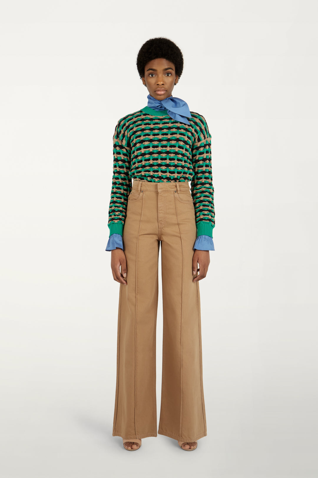 Exaggerated Wide Leg Jeans in Fawn Brown