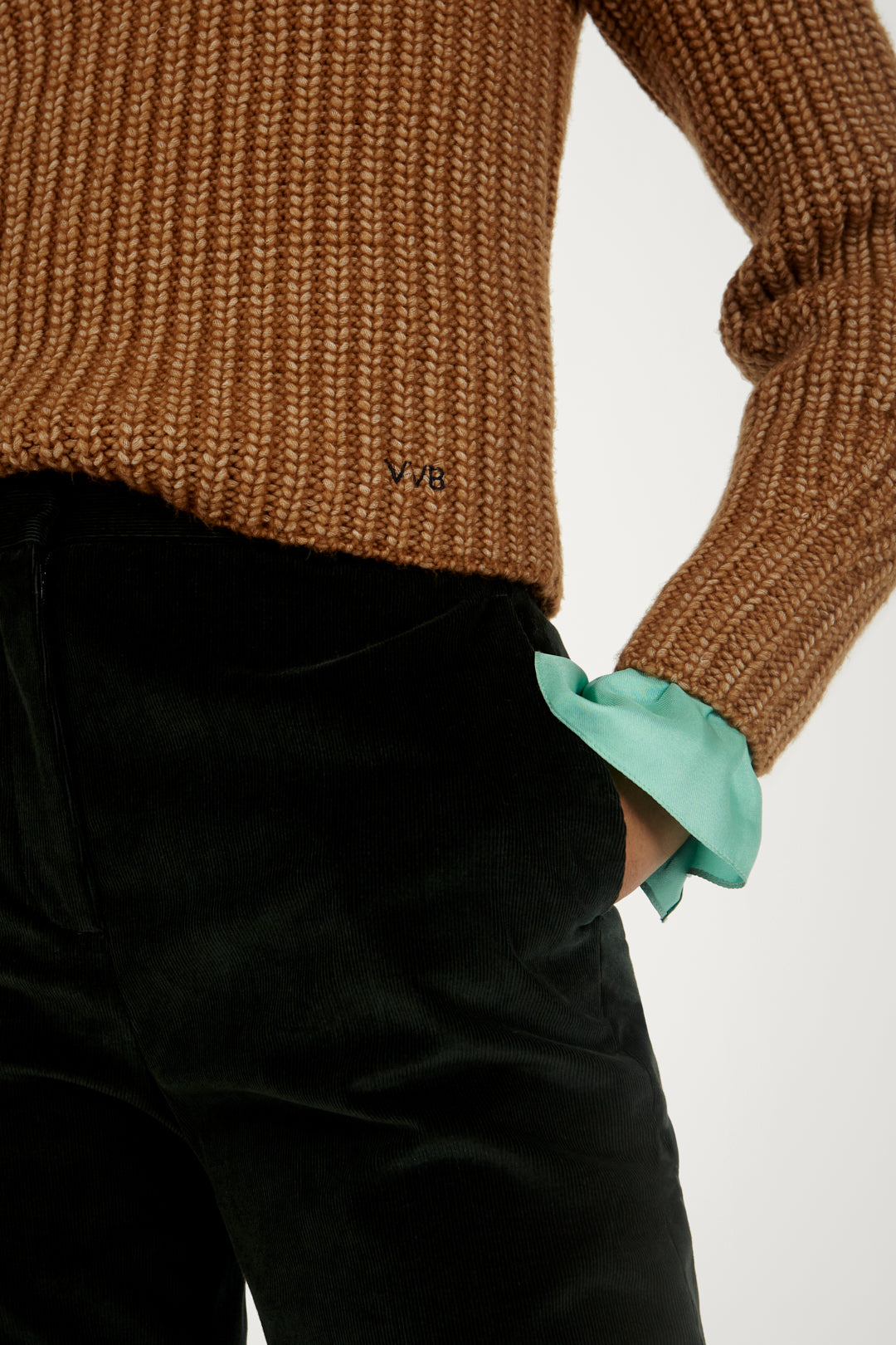 Bell-sleeve Jumper in Caramel Brown