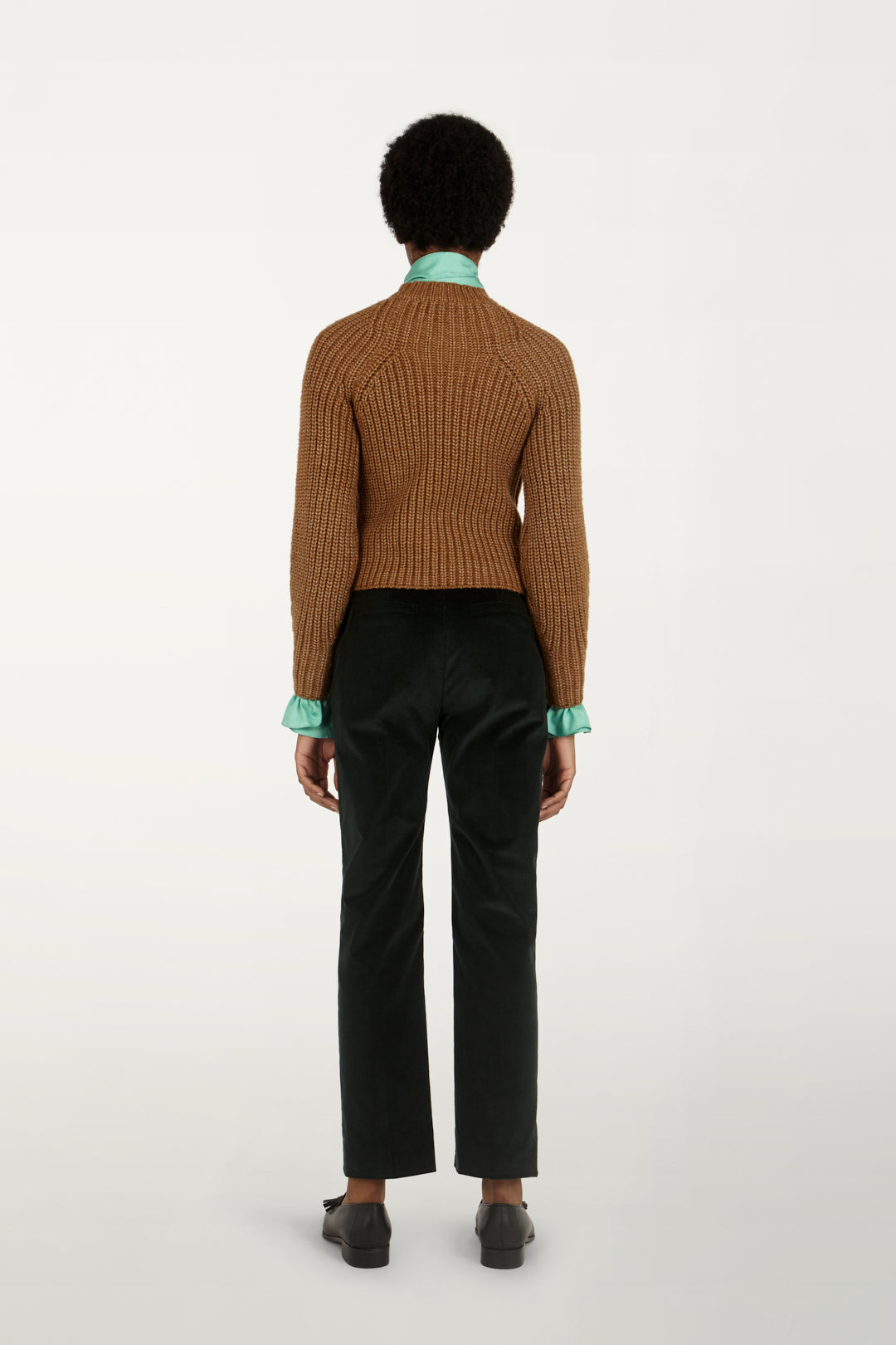 Bell-sleeve Jumper in Caramel Brown