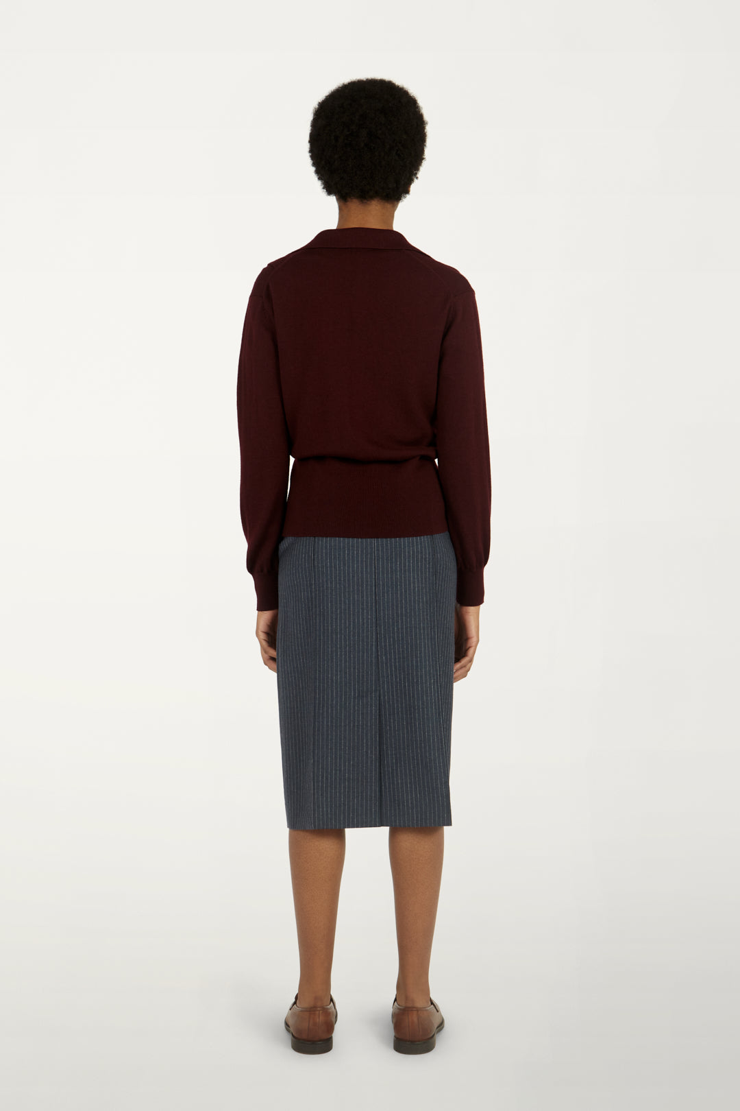 Double-button Cardigan in Burgundy