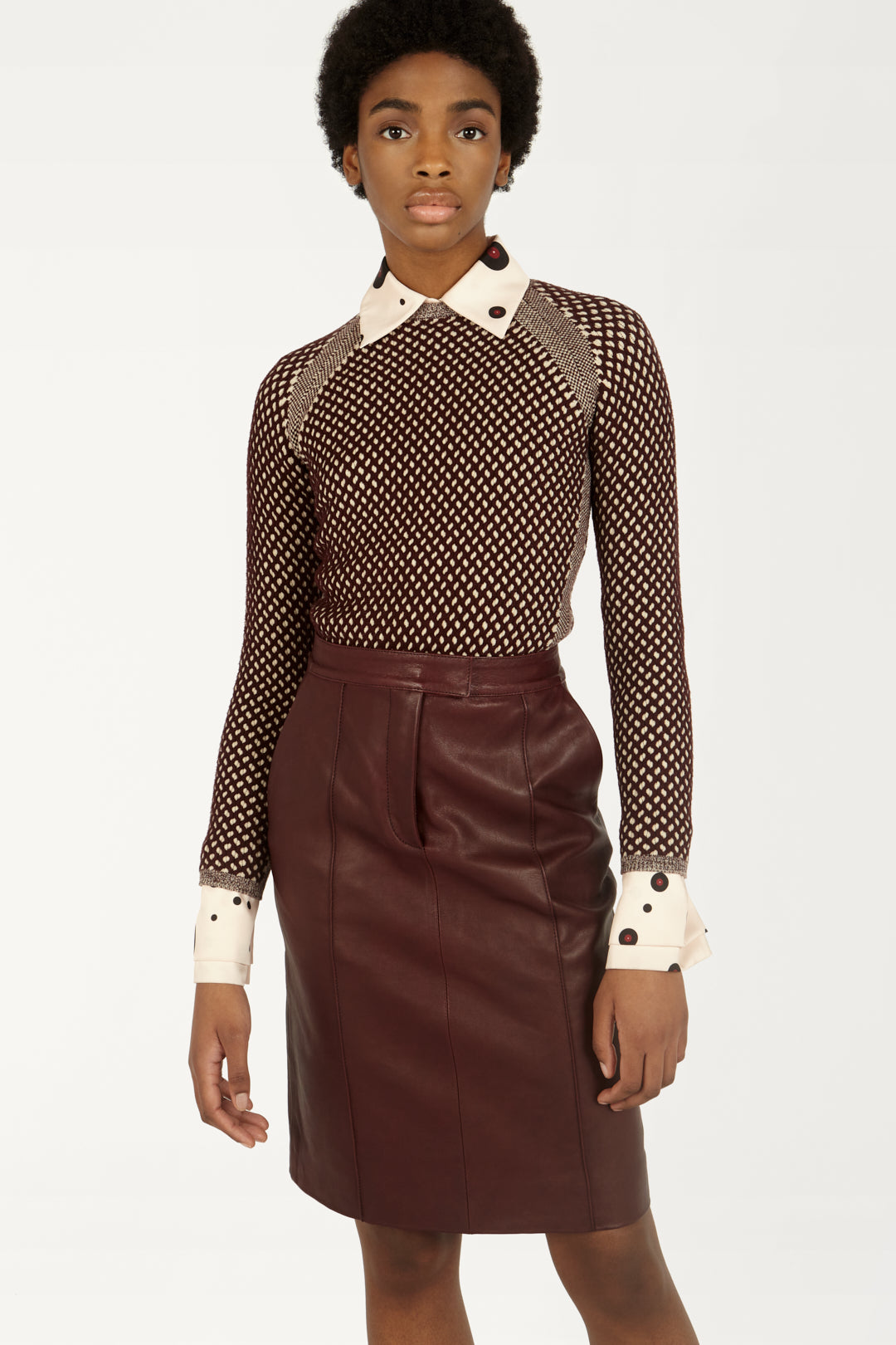 Polka Dot Jumper in Burgundy