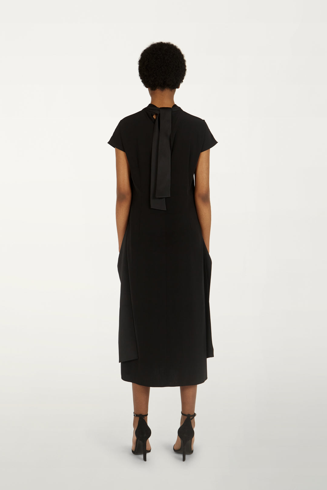 Diamond Drape Dress in Black