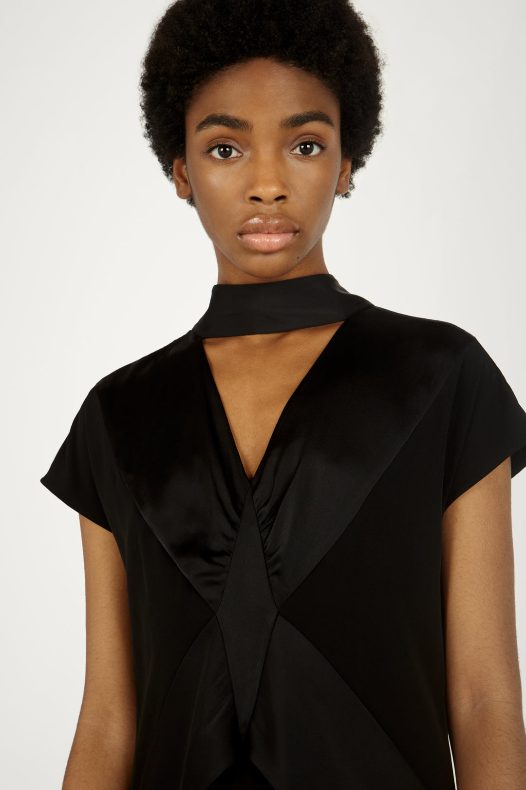 Diamond Drape Dress in Black