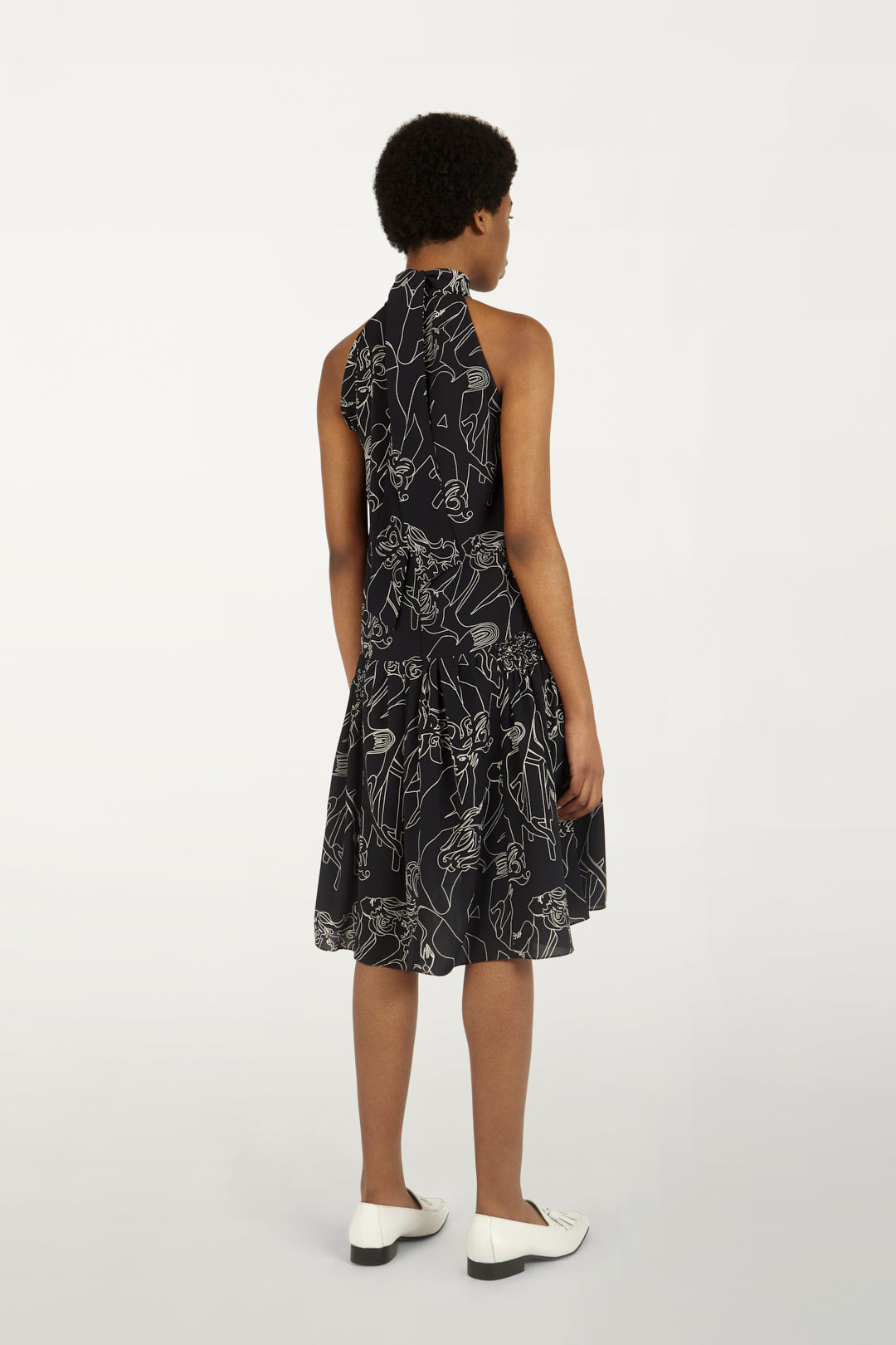 Smocked Hip Dress in Cabaret Print