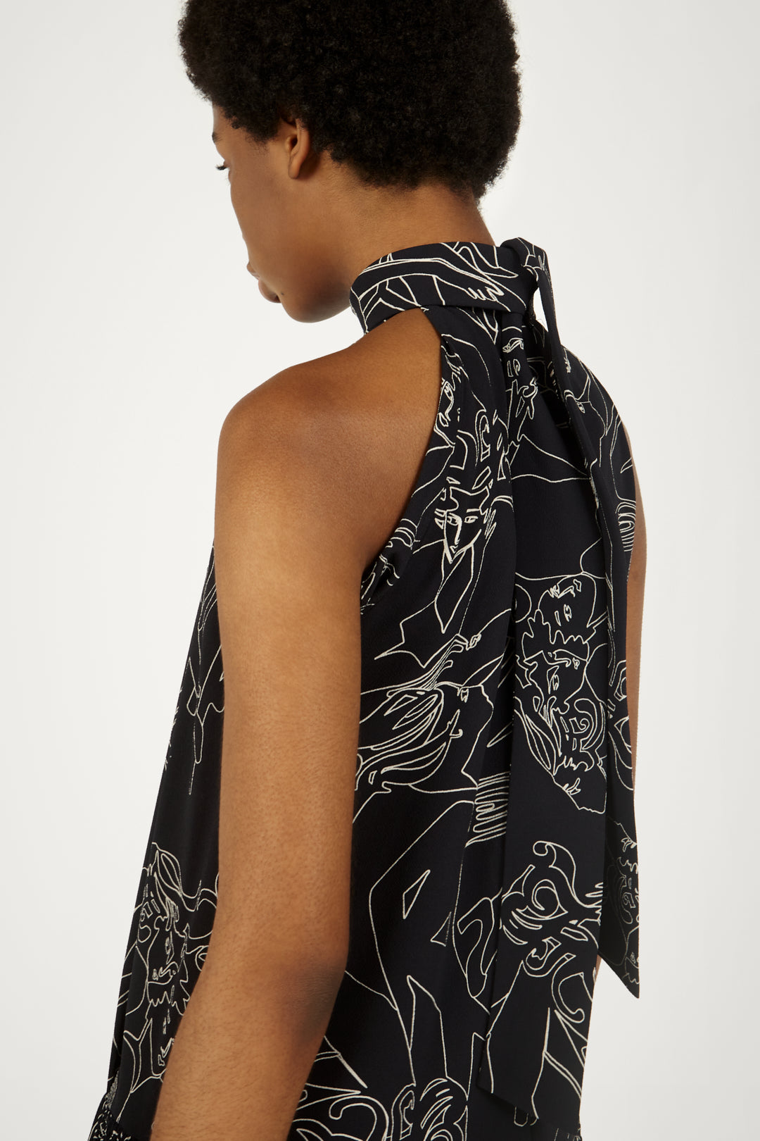 Smocked Hip Dress in Cabaret Print