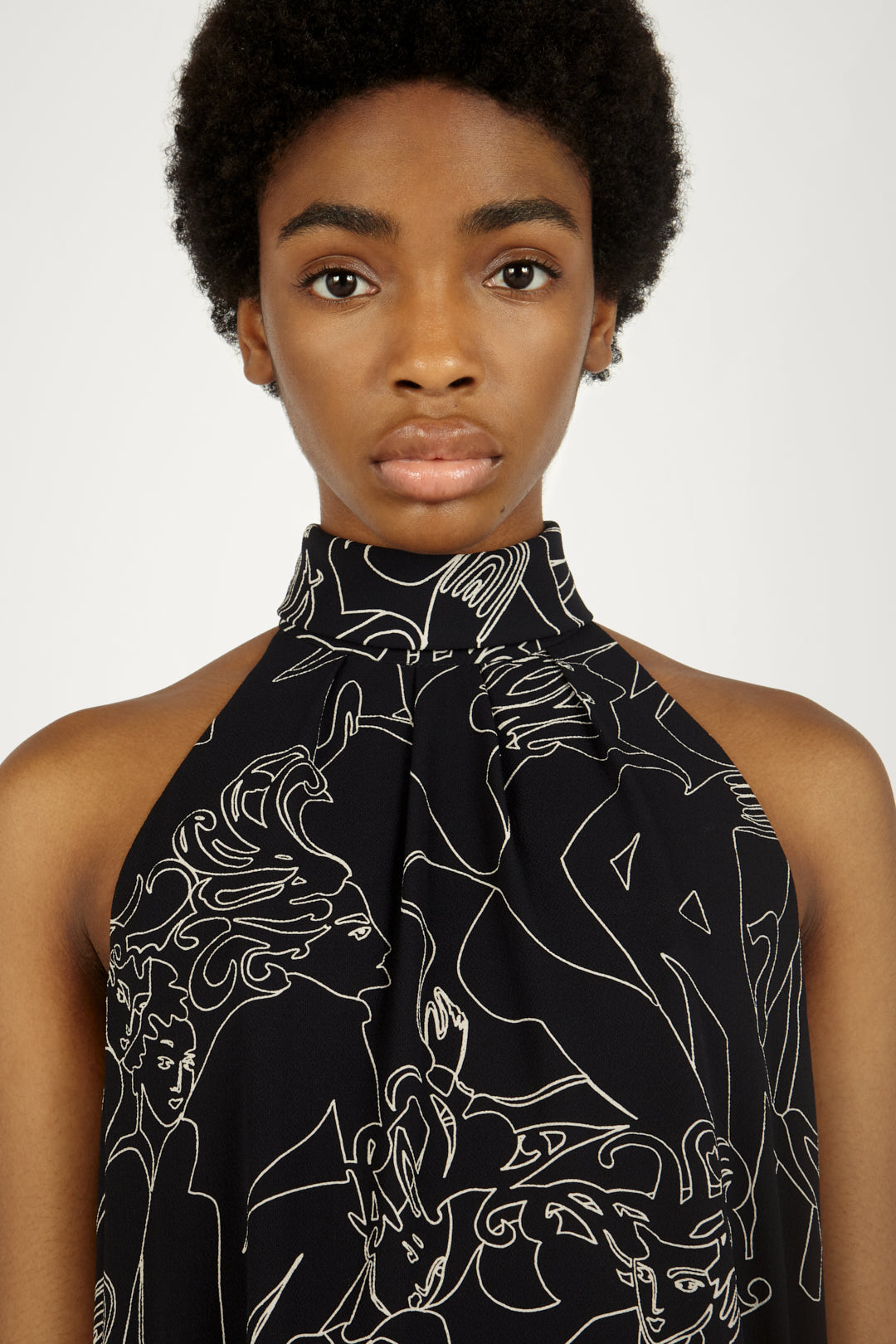 Smocked Hip Dress in Cabaret Print