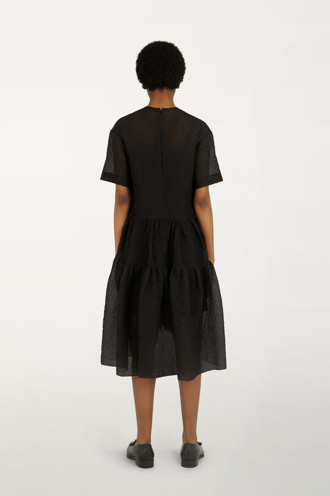 Exaggerated Cocoon Dress in Black