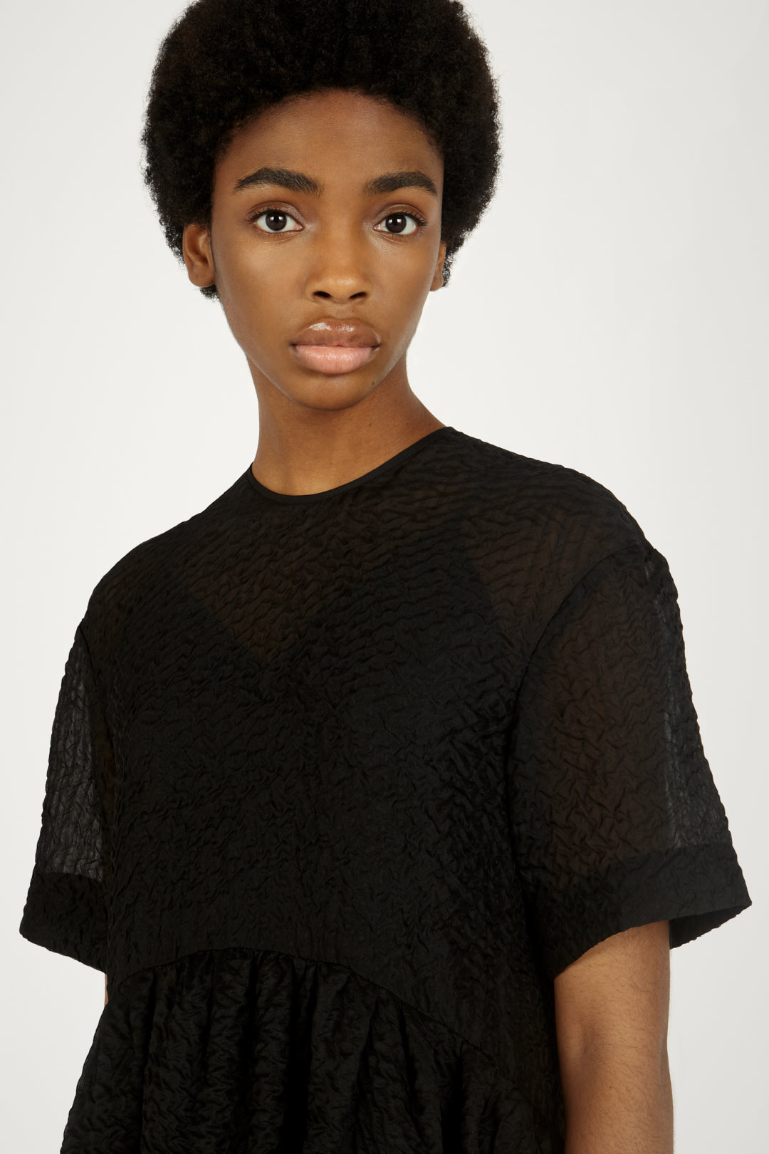 Exaggerated Cocoon Dress in Black