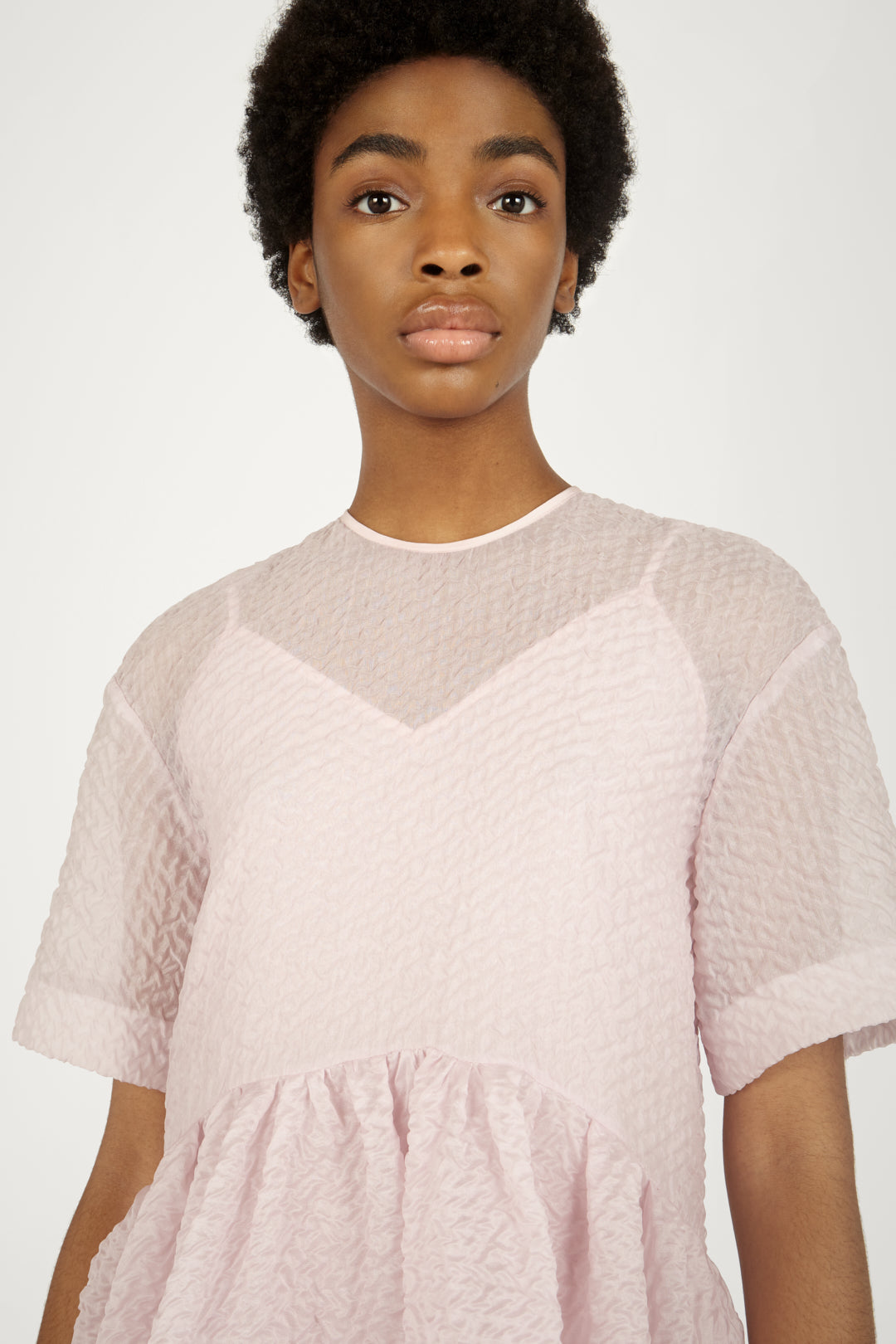 Exaggerated Cocoon Dress in Lilac Pink