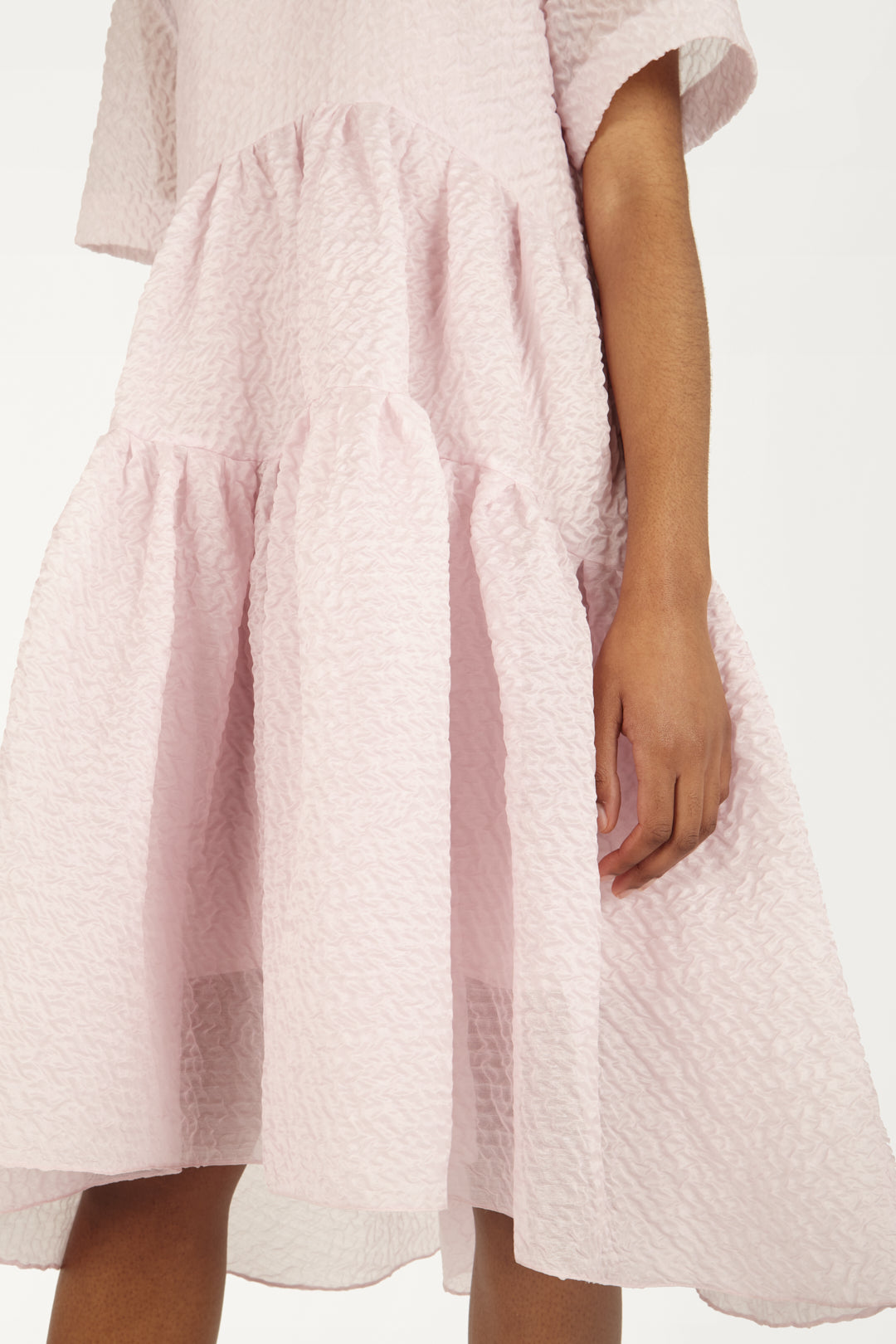 Exaggerated Cocoon Dress in Lilac Pink