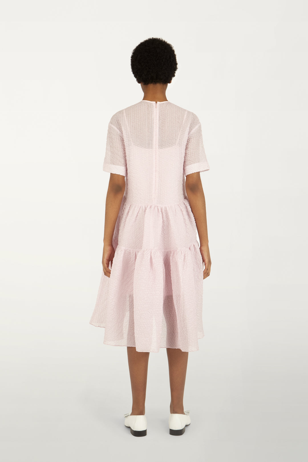 Exaggerated Cocoon Dress in Lilac Pink