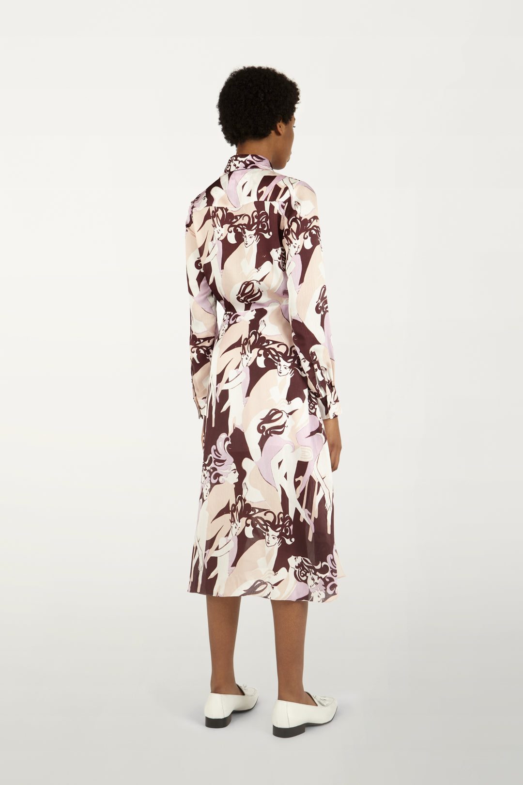 Button-front Midi Dress in Cabaret Multi Print