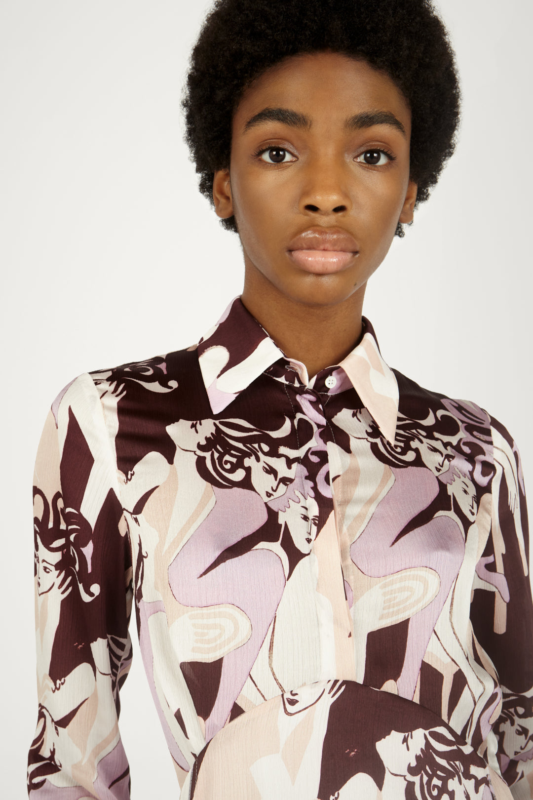 Button-front Midi Dress in Cabaret Multi Print