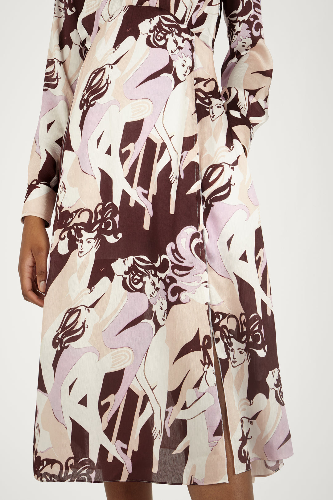 Button-front Midi Dress in Cabaret Multi Print