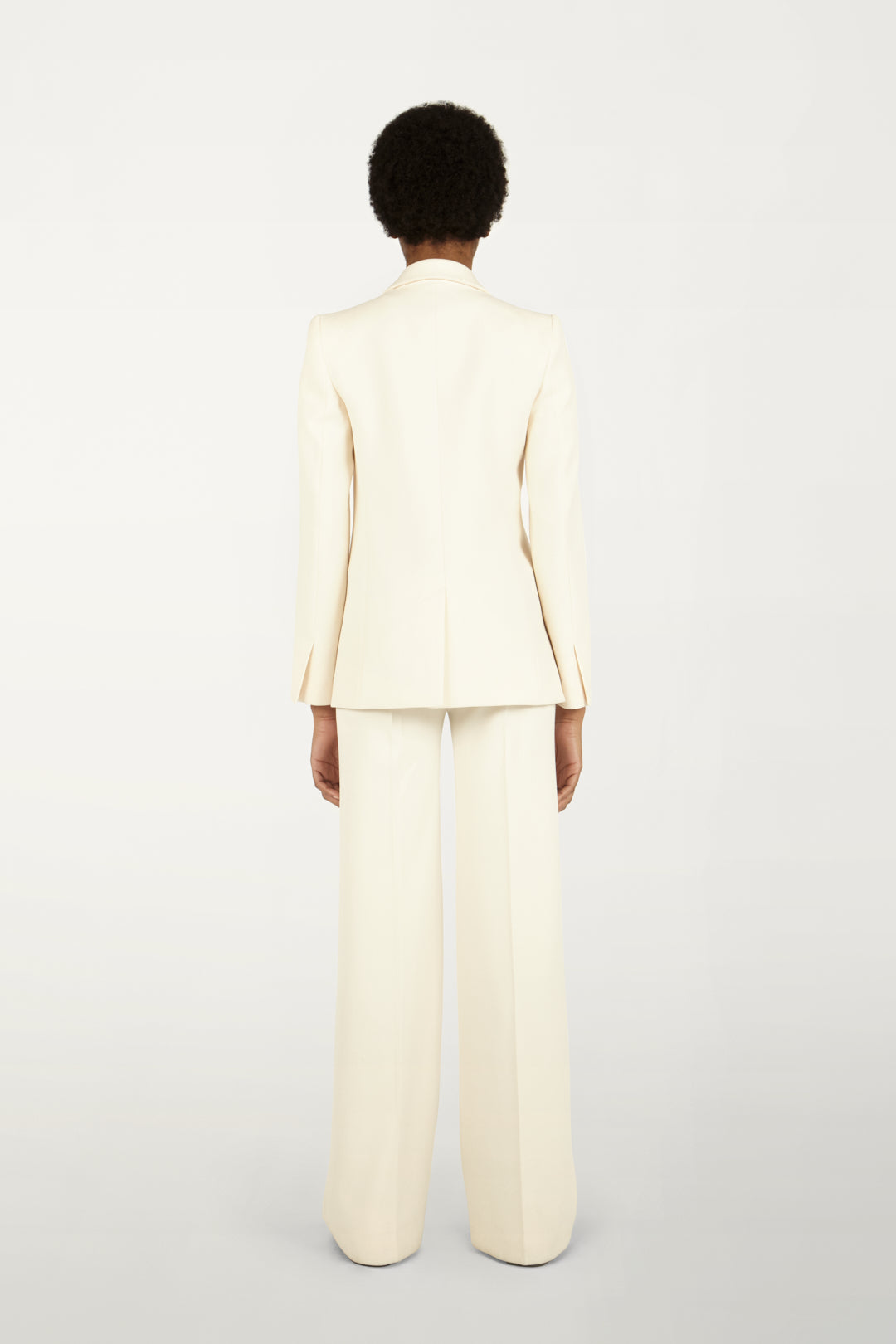Pagoda Shoulder Tailored Jacket in Cream