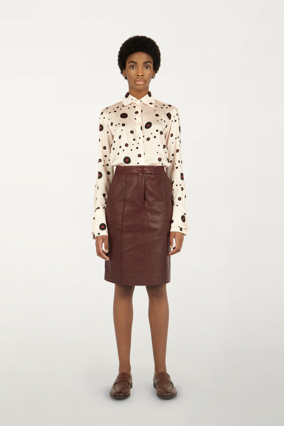 Double-cuff Shirt in Record Print