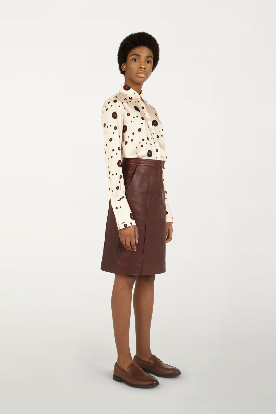 Double-cuff Shirt in Record Print