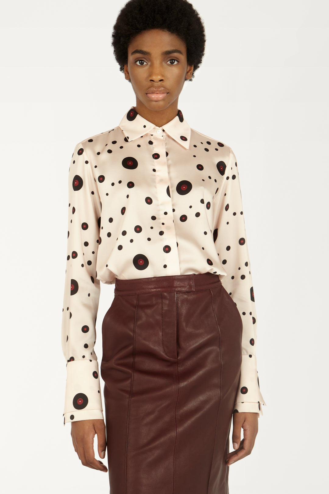 Double-cuff Shirt in Record Print