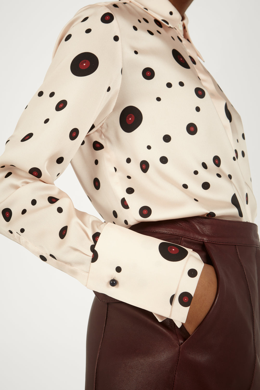 Double-cuff Shirt in Record Print