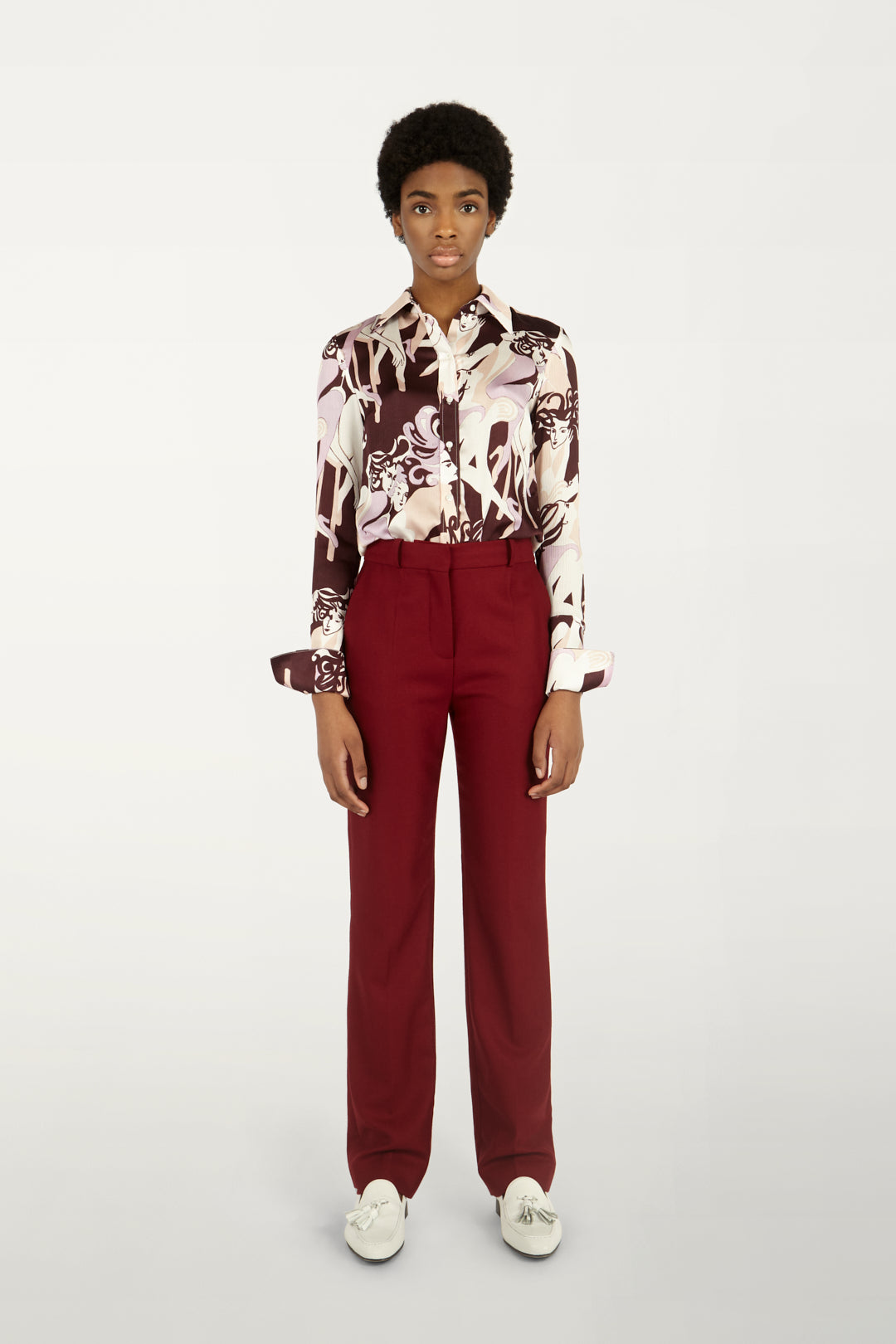 Drain Pipe Trousers in Mahogany Red
