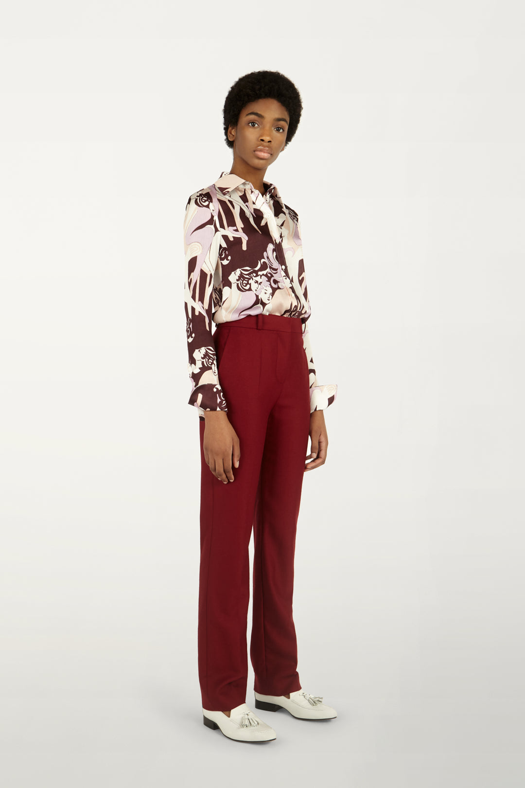 Drain Pipe Trousers in Mahogany Red