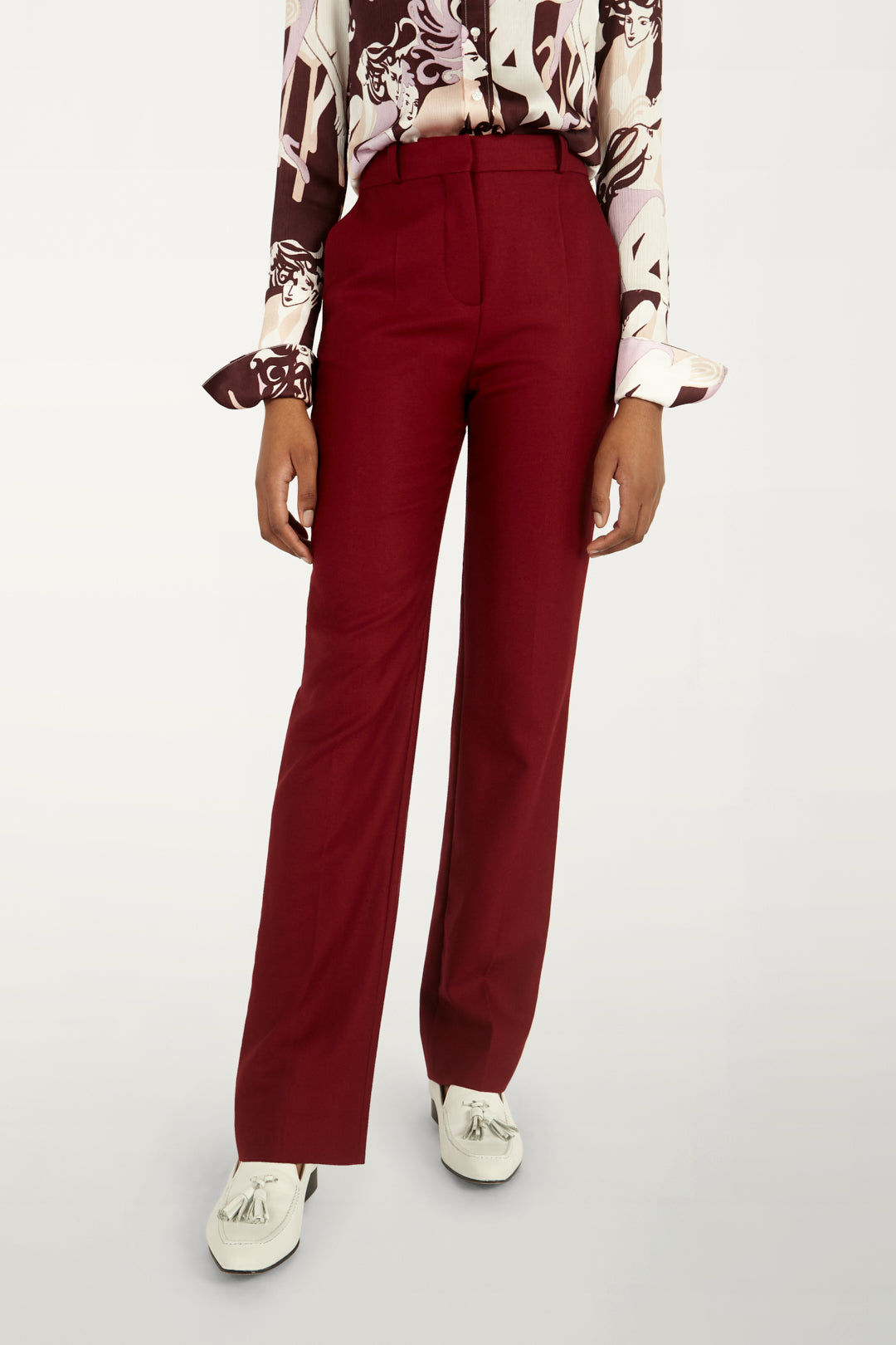 Drain Pipe Trousers in Mahogany Red