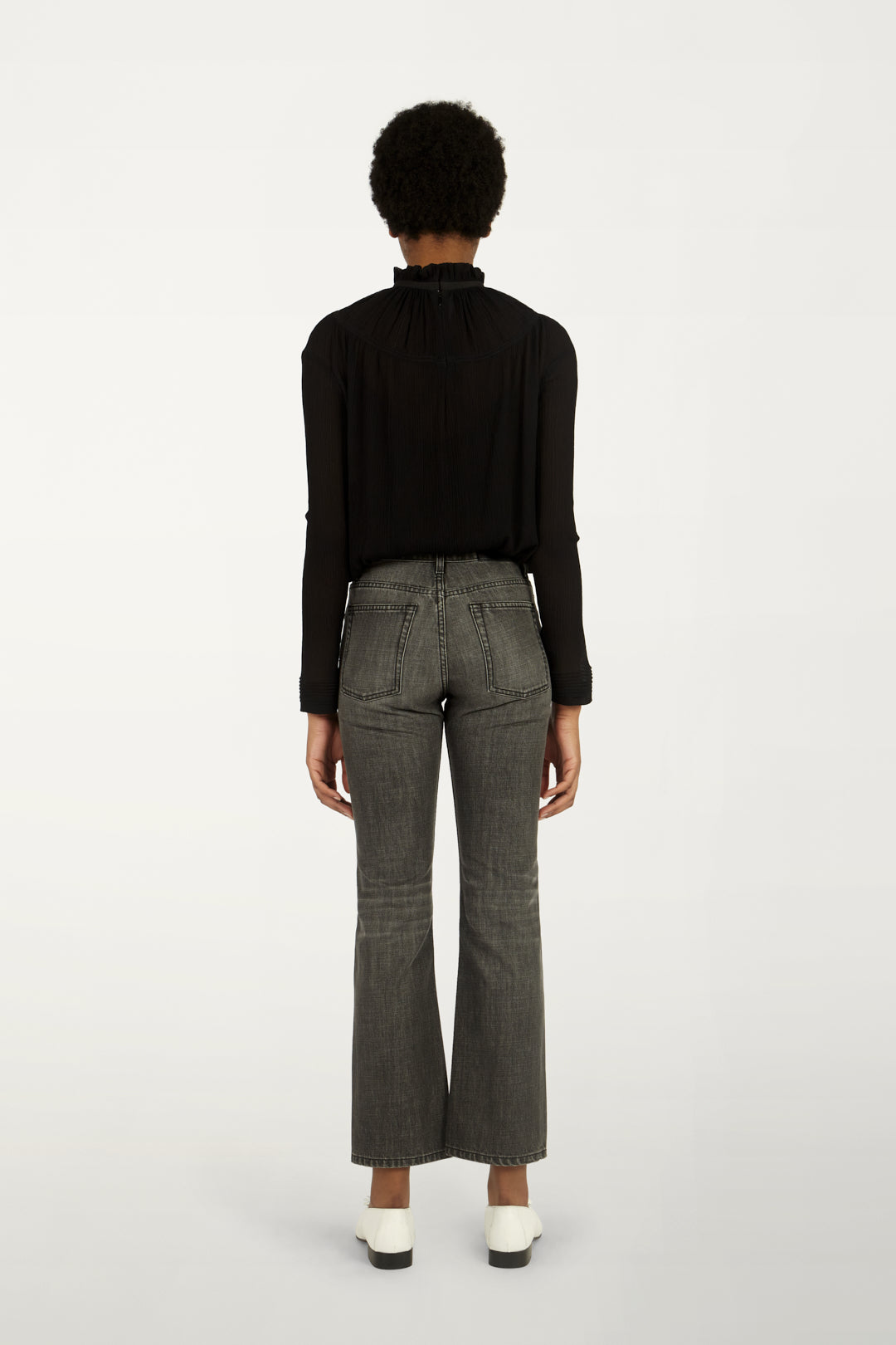 Pin Tuck Detail Top in Black