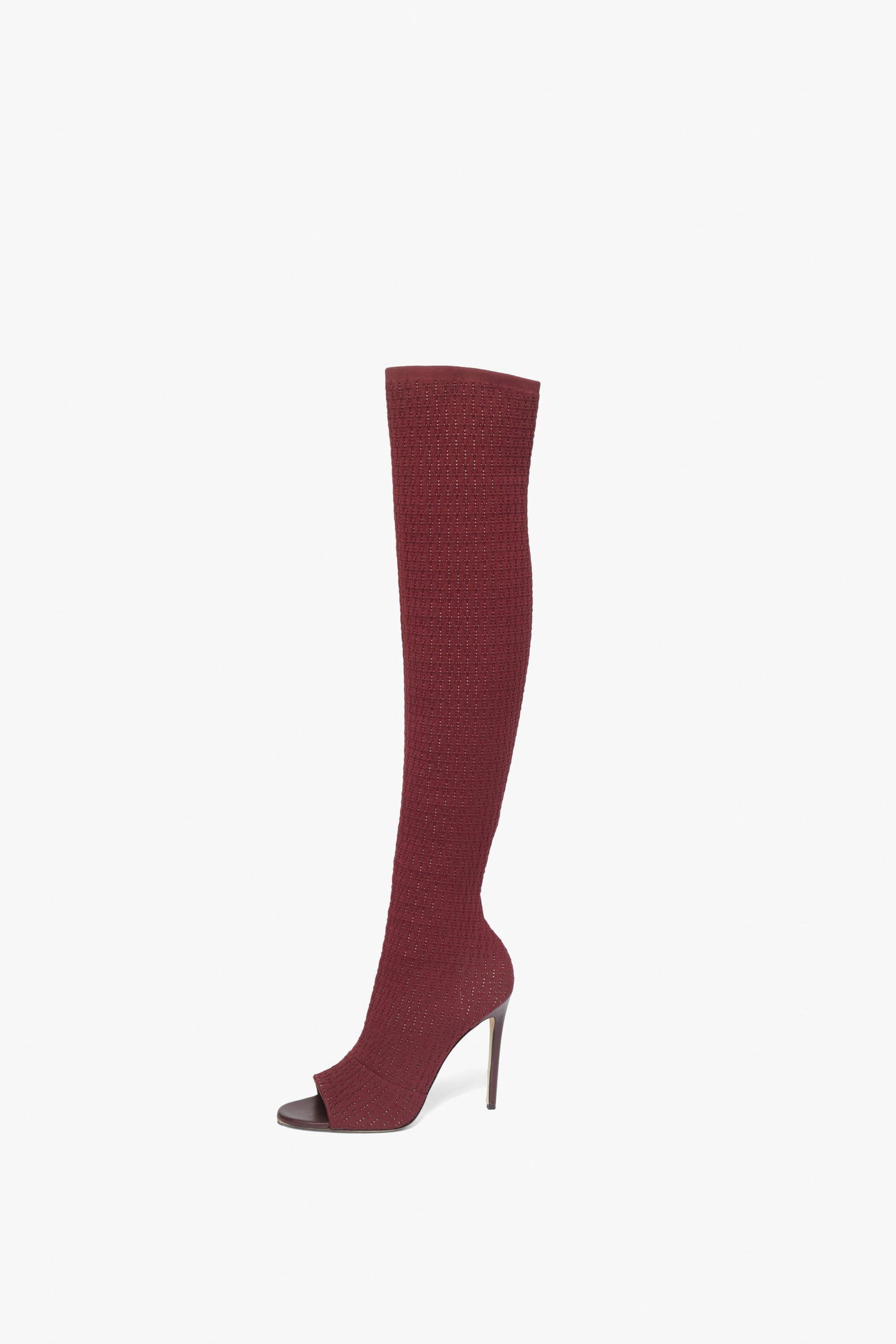Jasmin 115MM Knit Boots In Bordeaux