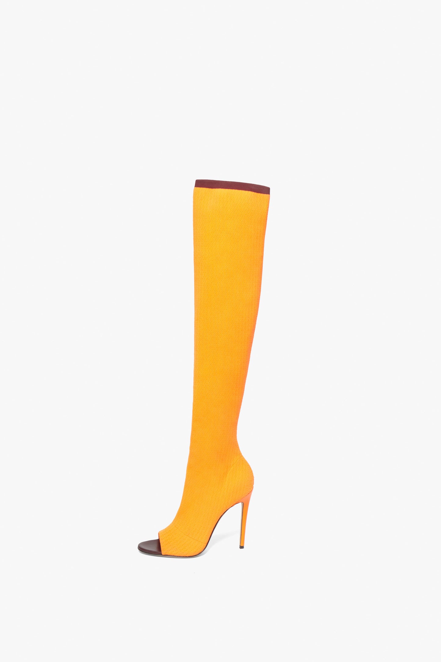 Jasmin 115MM Knit Boots In Bright Orange