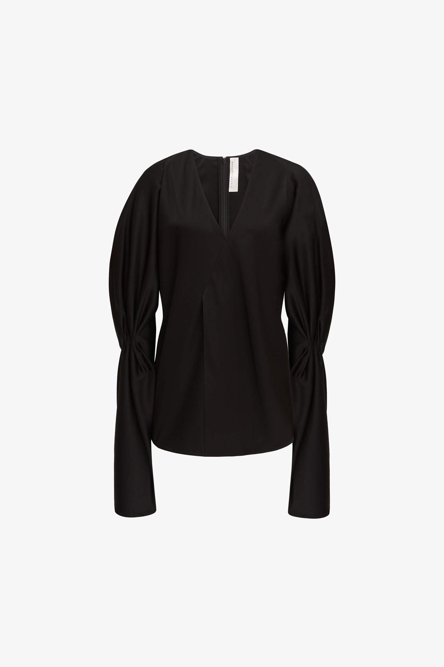 Pleat Sleeve Top in Black