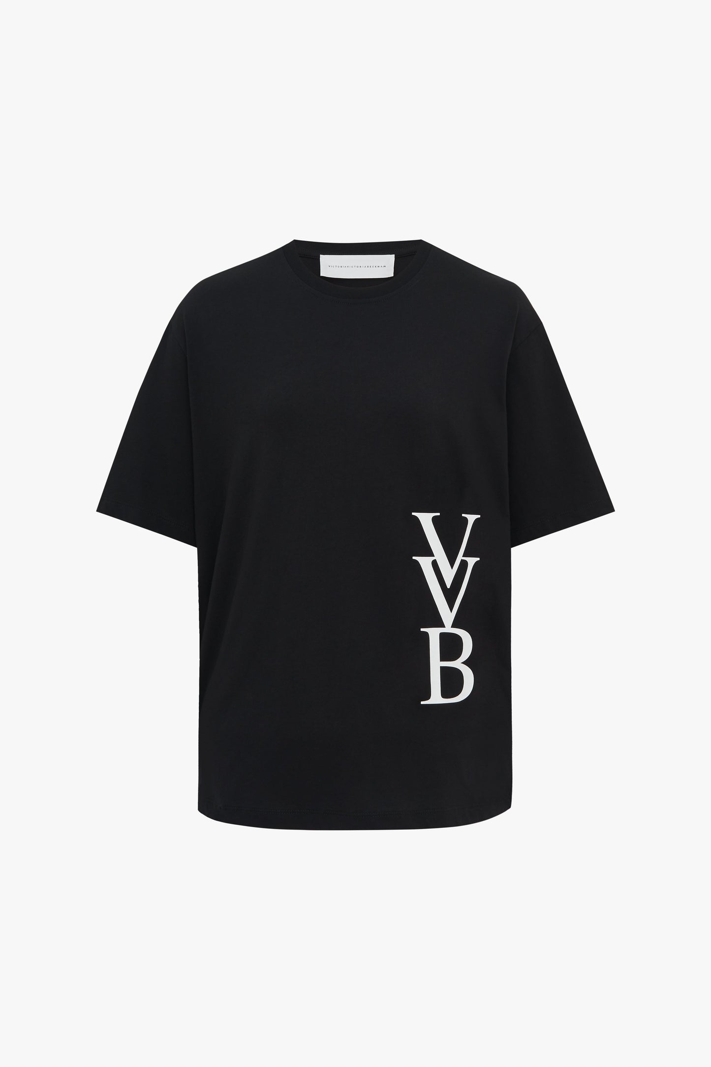 A 3D Logo T-Shirt In Black featuring a Victoria Beckham logo.